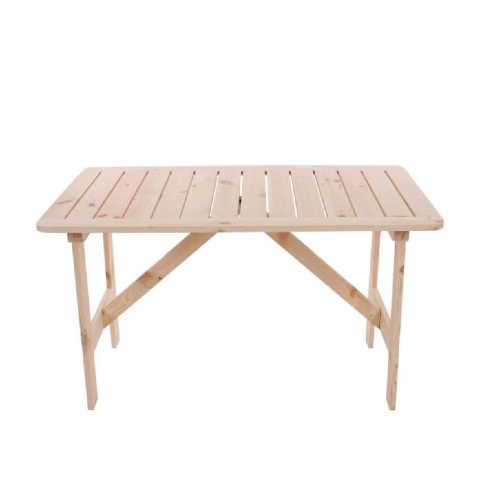 Table de jardin en bois de pin massif 130x80x71cm MDJ04035