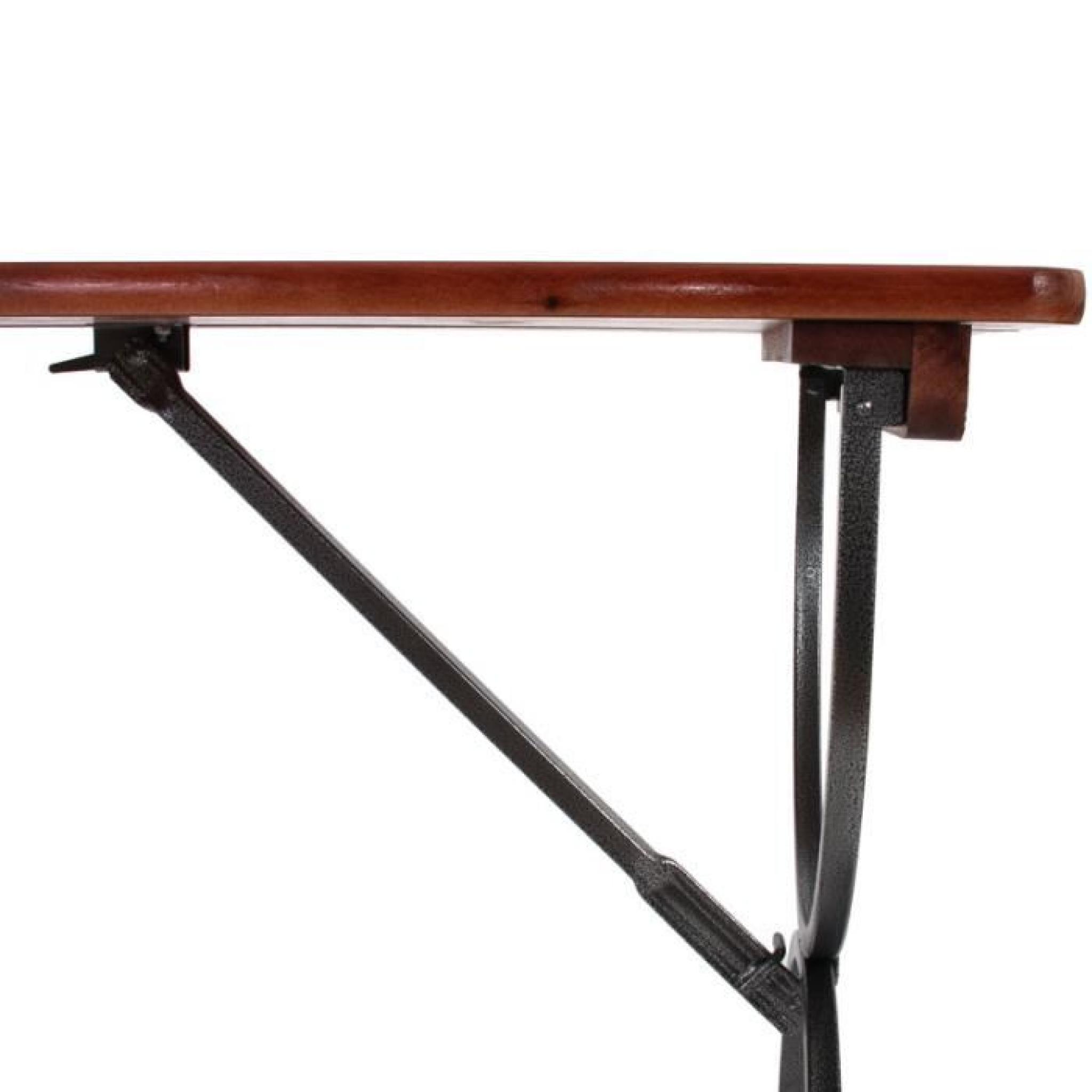 Table de jardin LINZ, bois massif, pliable,150x60x81cm. pas cher