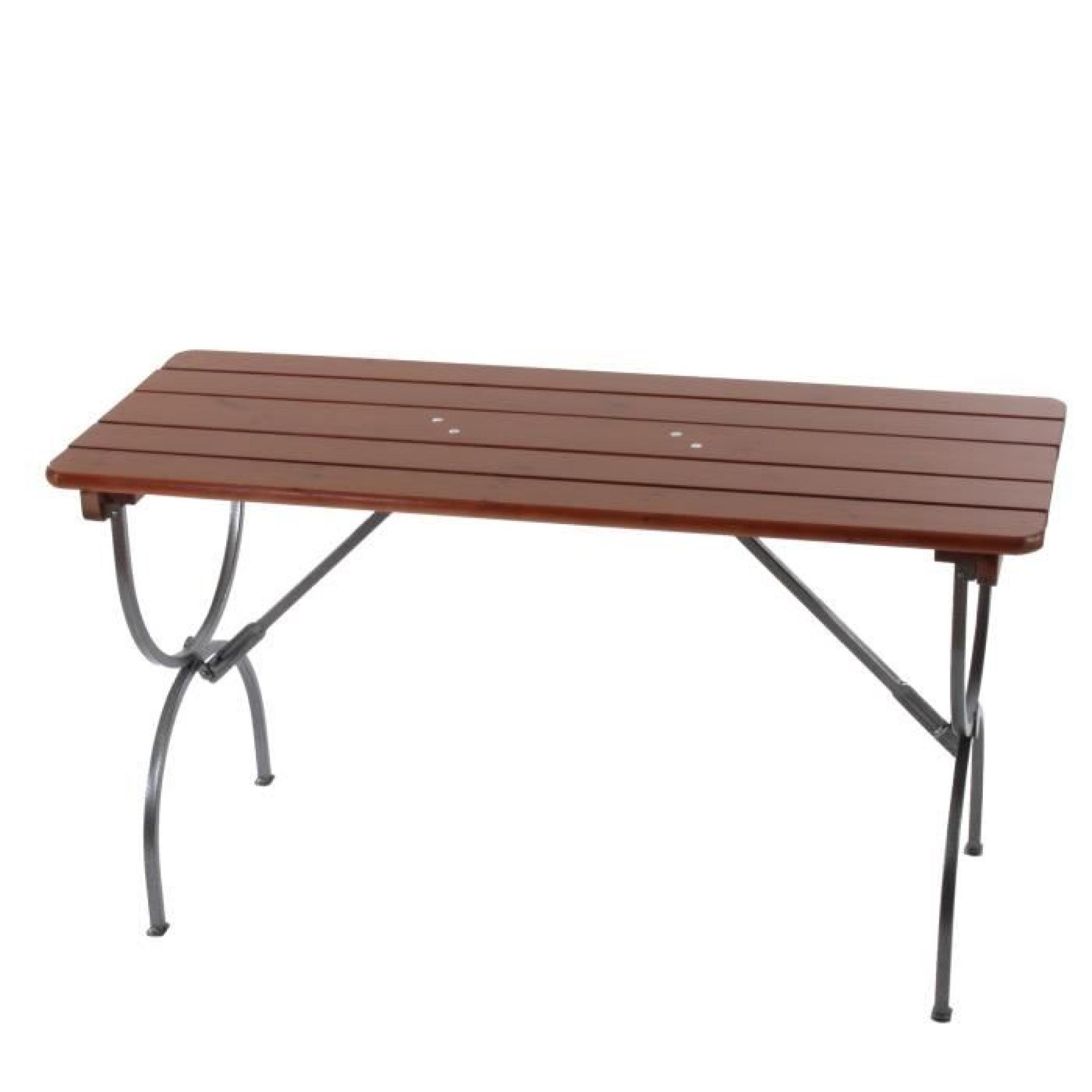 Table de jardin LINZ, bois massif, pliable, 180x60x81cm