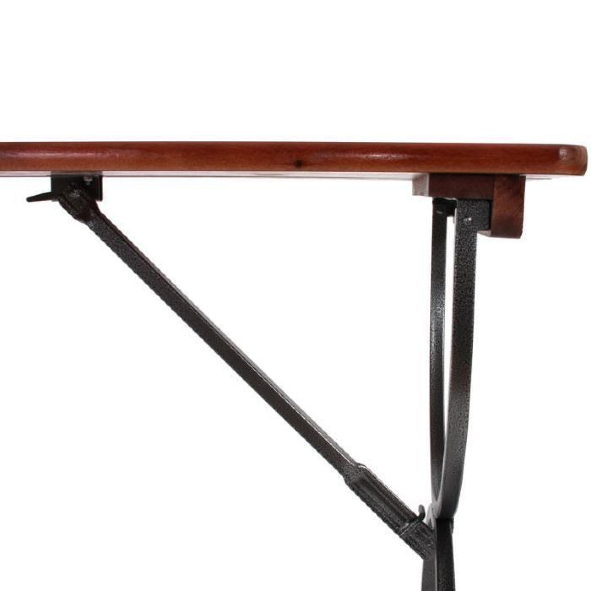 Table de jardin LINZ, bois massif, pliable, 180x60x81cm pas cher