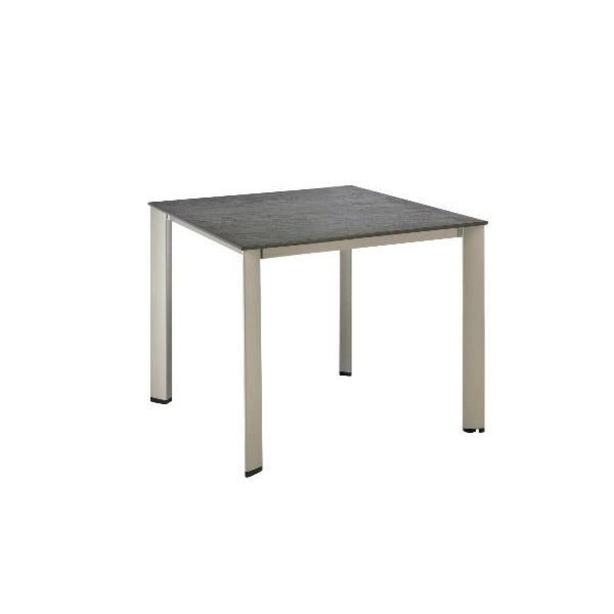 Table de jardin LOFT anthracite en aluminium et résine - l 220 x L 95 x H 74 cm pas cher