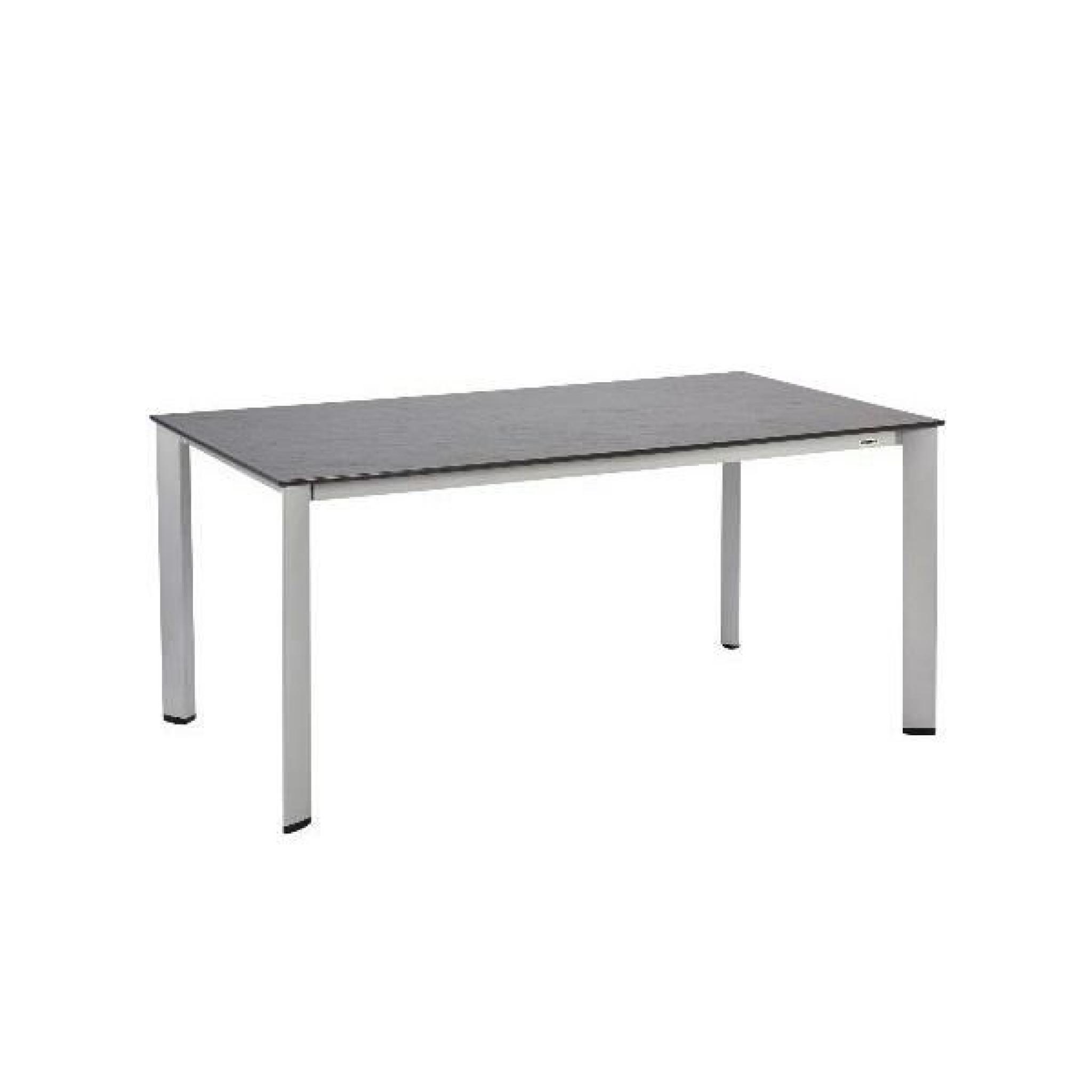Table de jardin LOFT anthracite en aluminium et résine - l 220 x L 95 x H 74 cm pas cher