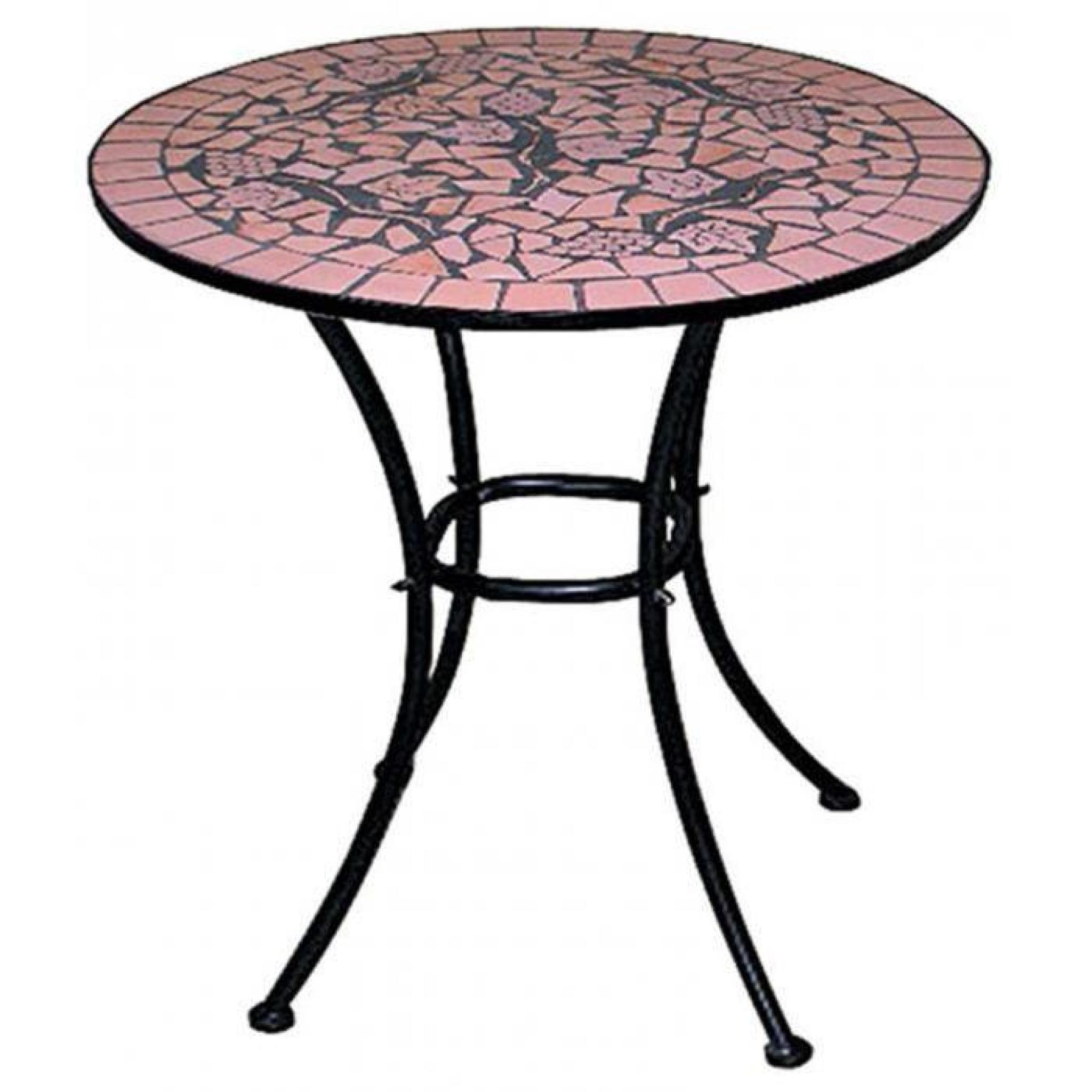 table de jardin Mosaic en acier, Dim : H 70 x D 60 cm