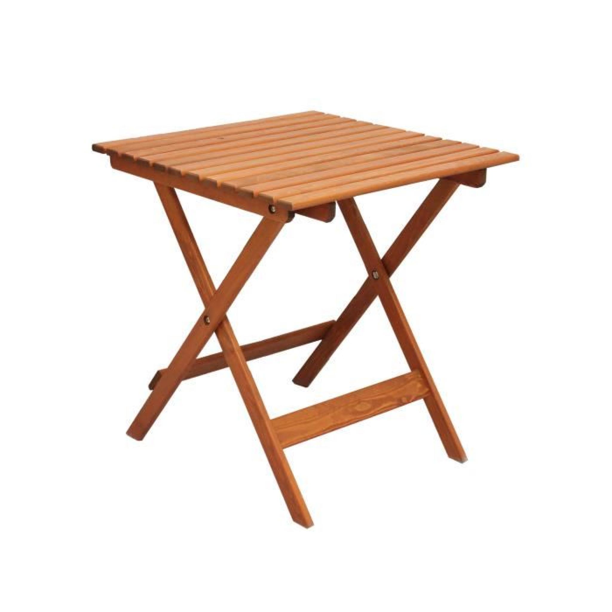 Table de Jardin ou terrasse LOTTA, rectangulair, pliable, en bois massif, ton marron