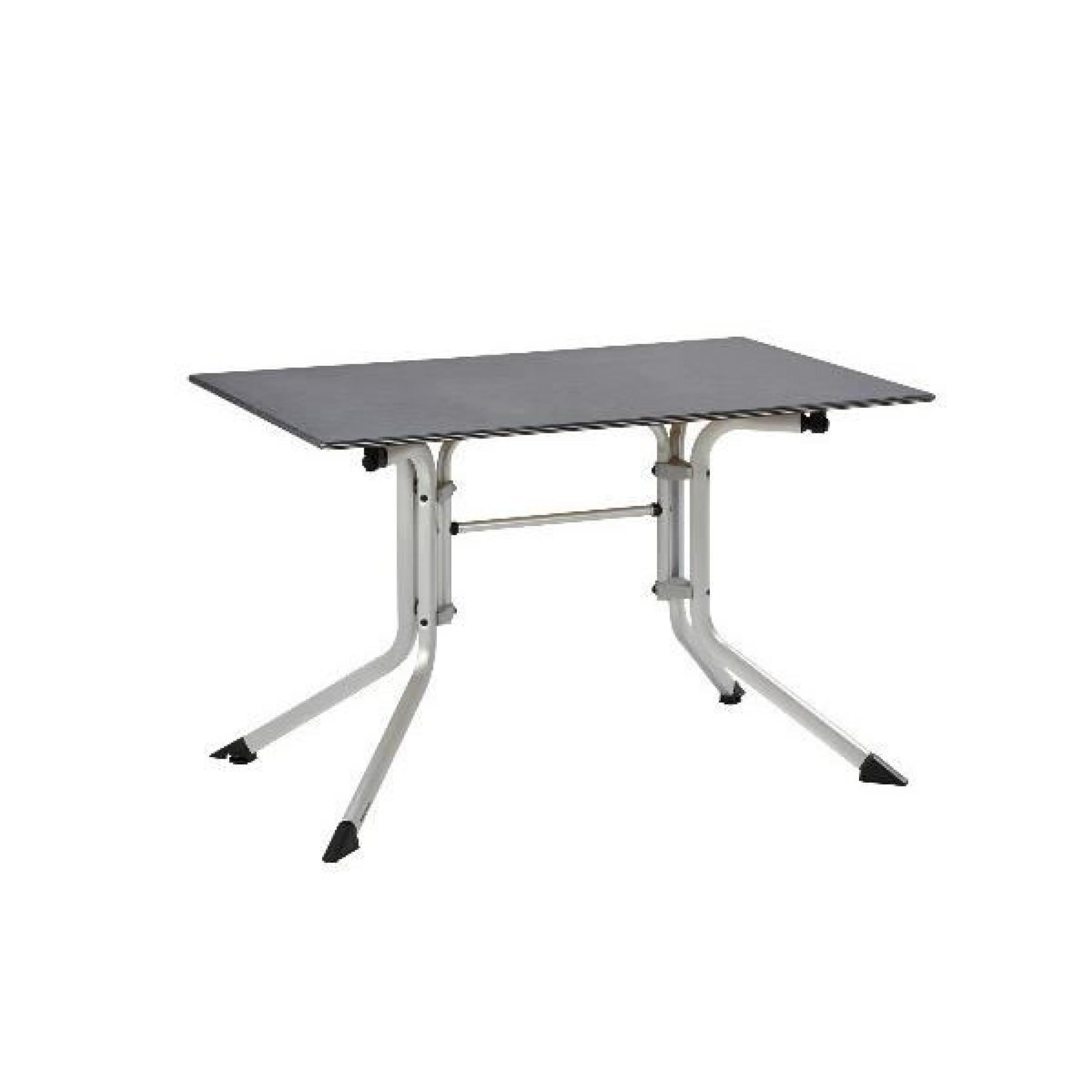 Table de jardin pliante argent/gris ADVANTAGE en aluminium - Ø 115 x H 74 cm