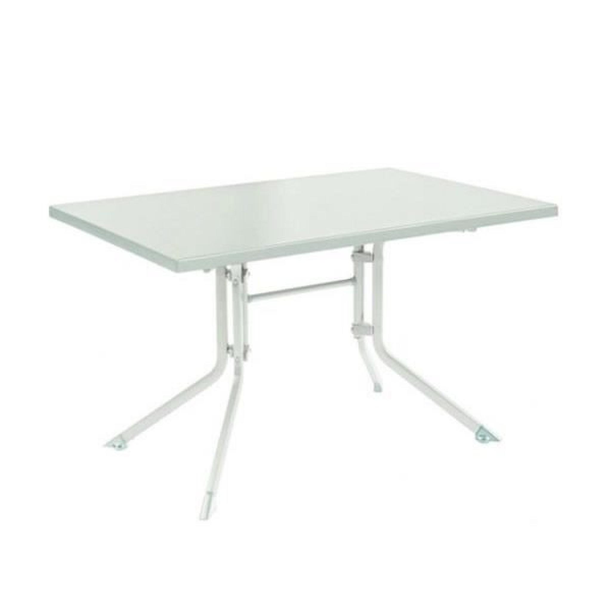 Table de jardin pliante blanc ADVANTAGE en aluminium - l 115 x L 70 x H 74 cm