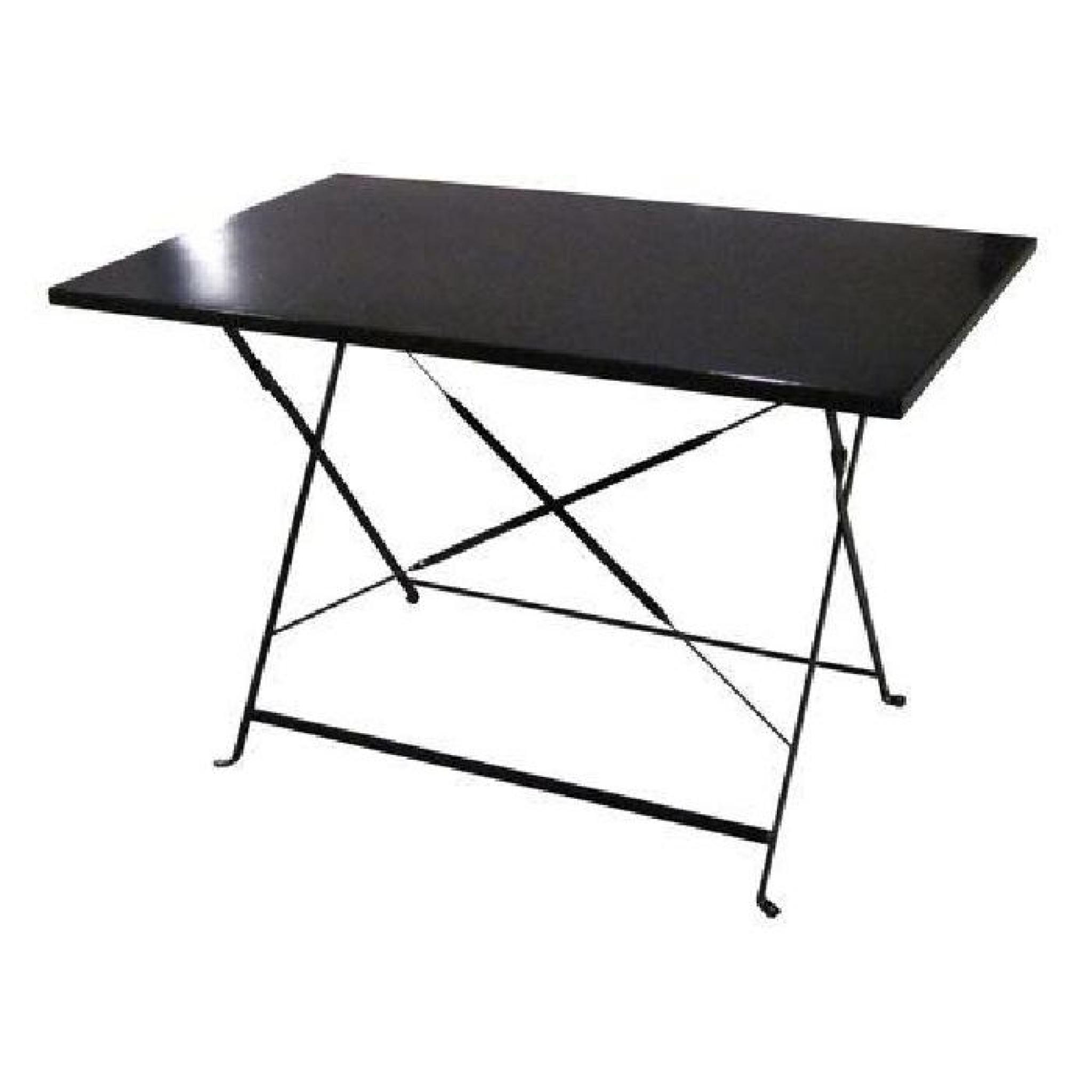 Table de jardin pliante Camarque - 70x70 cm - Noir