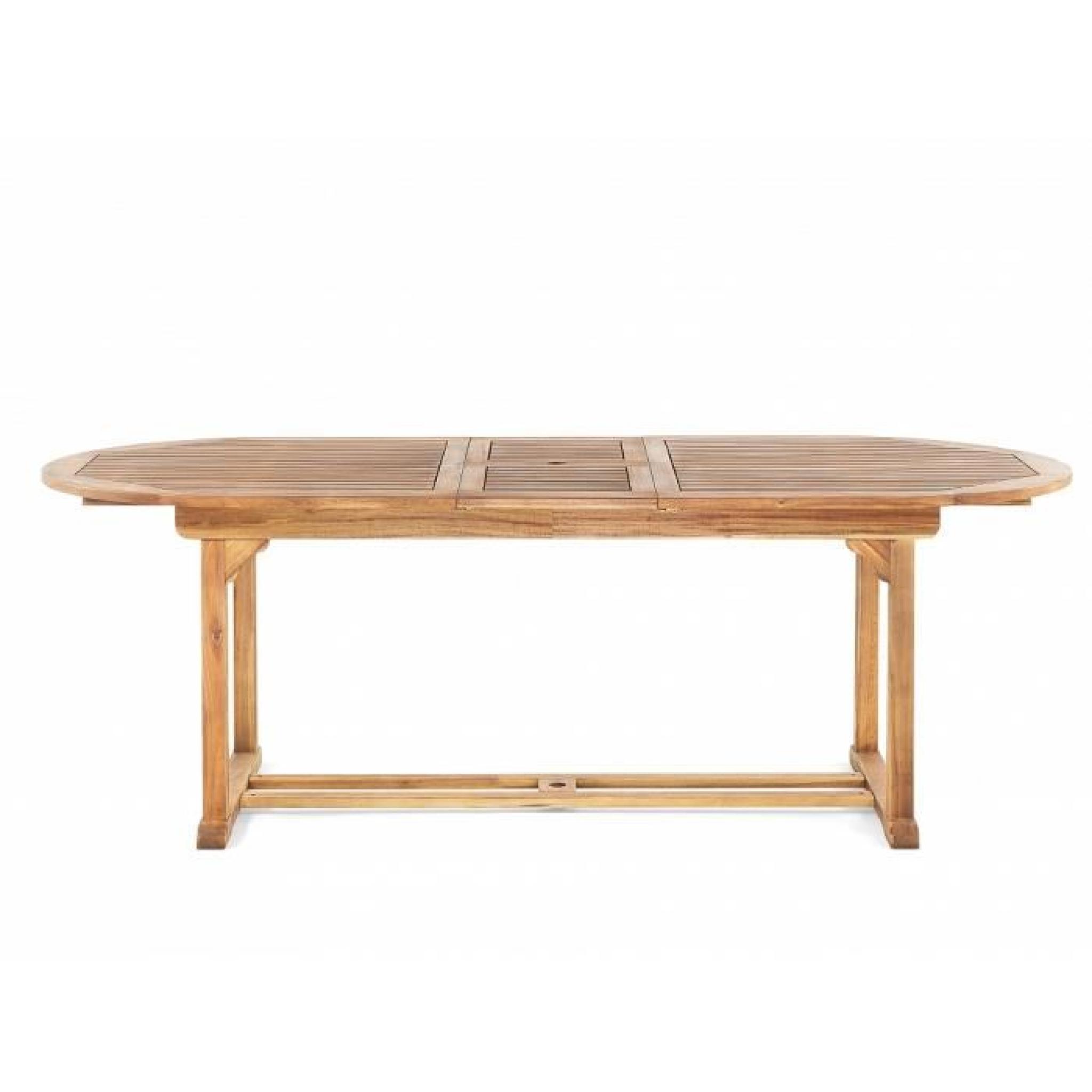Table de jardin - table en bois ovale à rallonges - brun - Maui