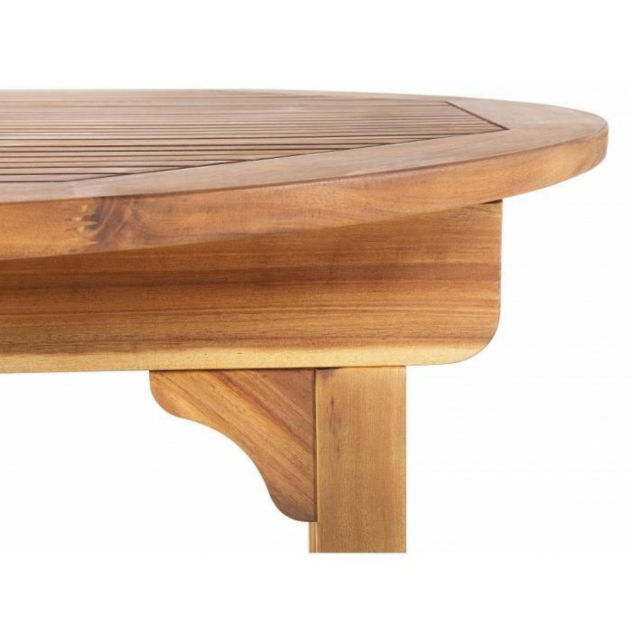Table de jardin - table en bois ovale à rallonges - brun - Maui pas cher