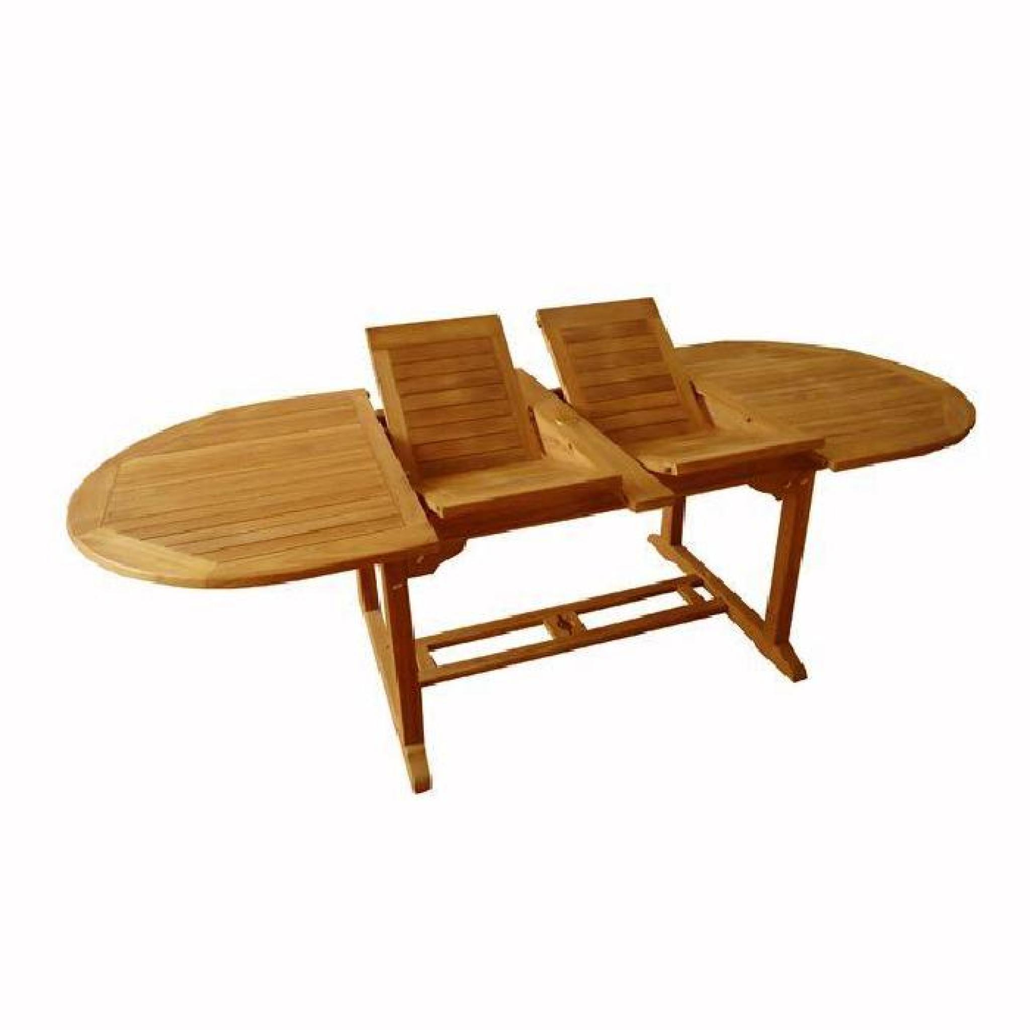 Table extensible ovale en teck Ecograde Sirius 120/180 x 90 cm