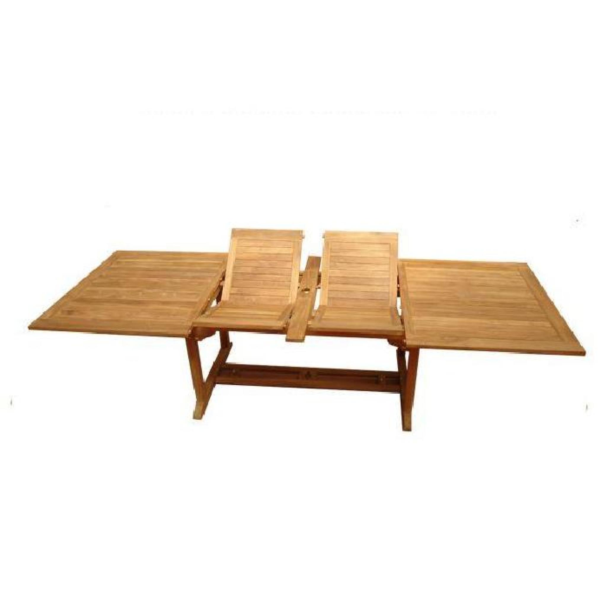 Table extensible rectangulaire en teck Ecograde Milan 180/240x100 cm