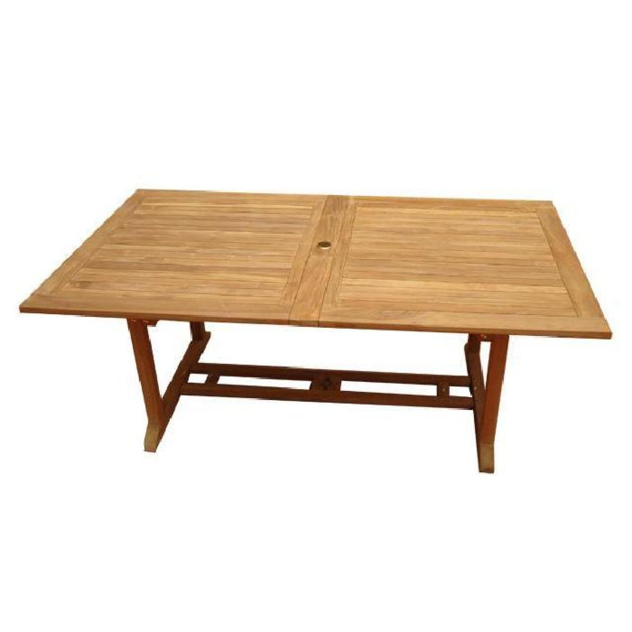 Table extensible rectangulaire en teck Ecograde Milan 180/240x100 cm pas cher