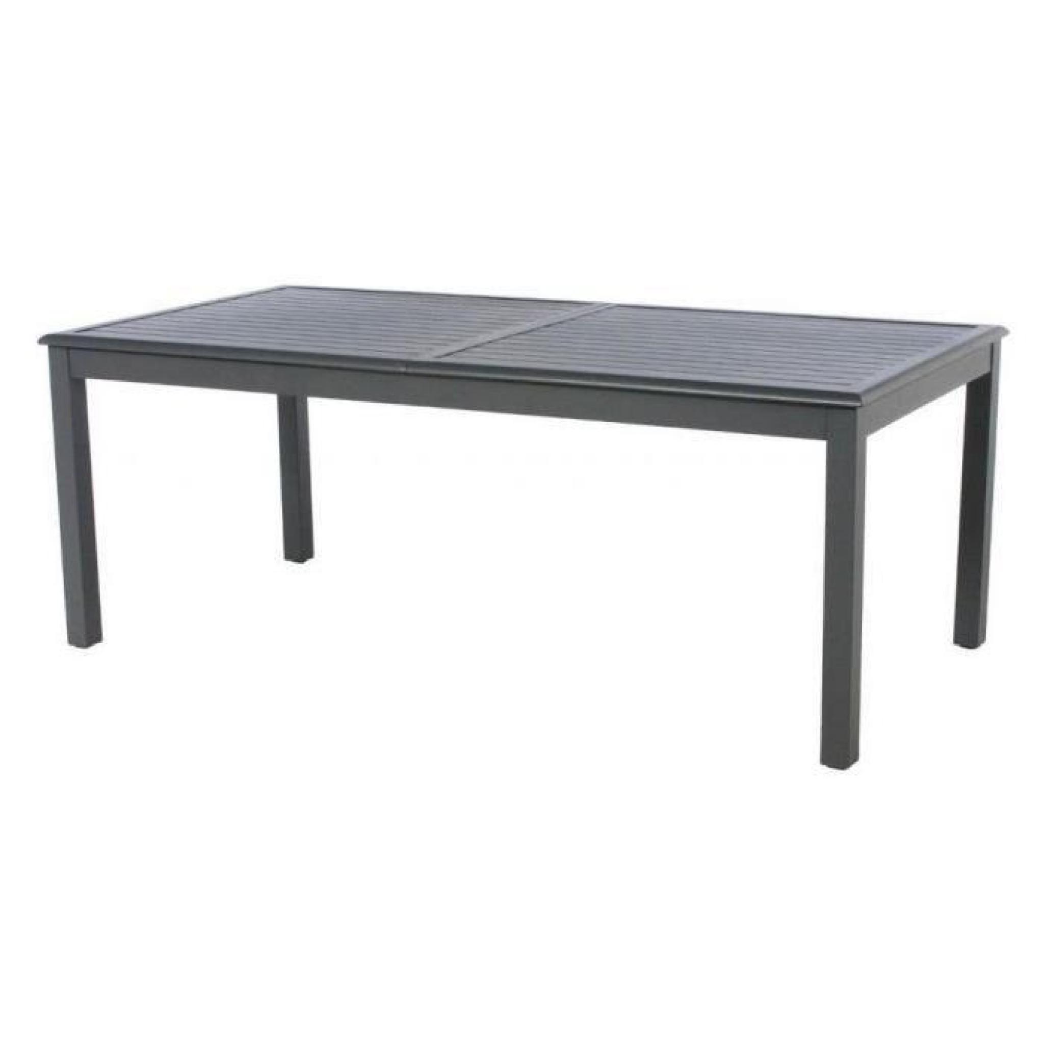 TABLE EXTENSIBLE AZUA 12 P. noir très légérement moucheté dit graphite HESPERIDE