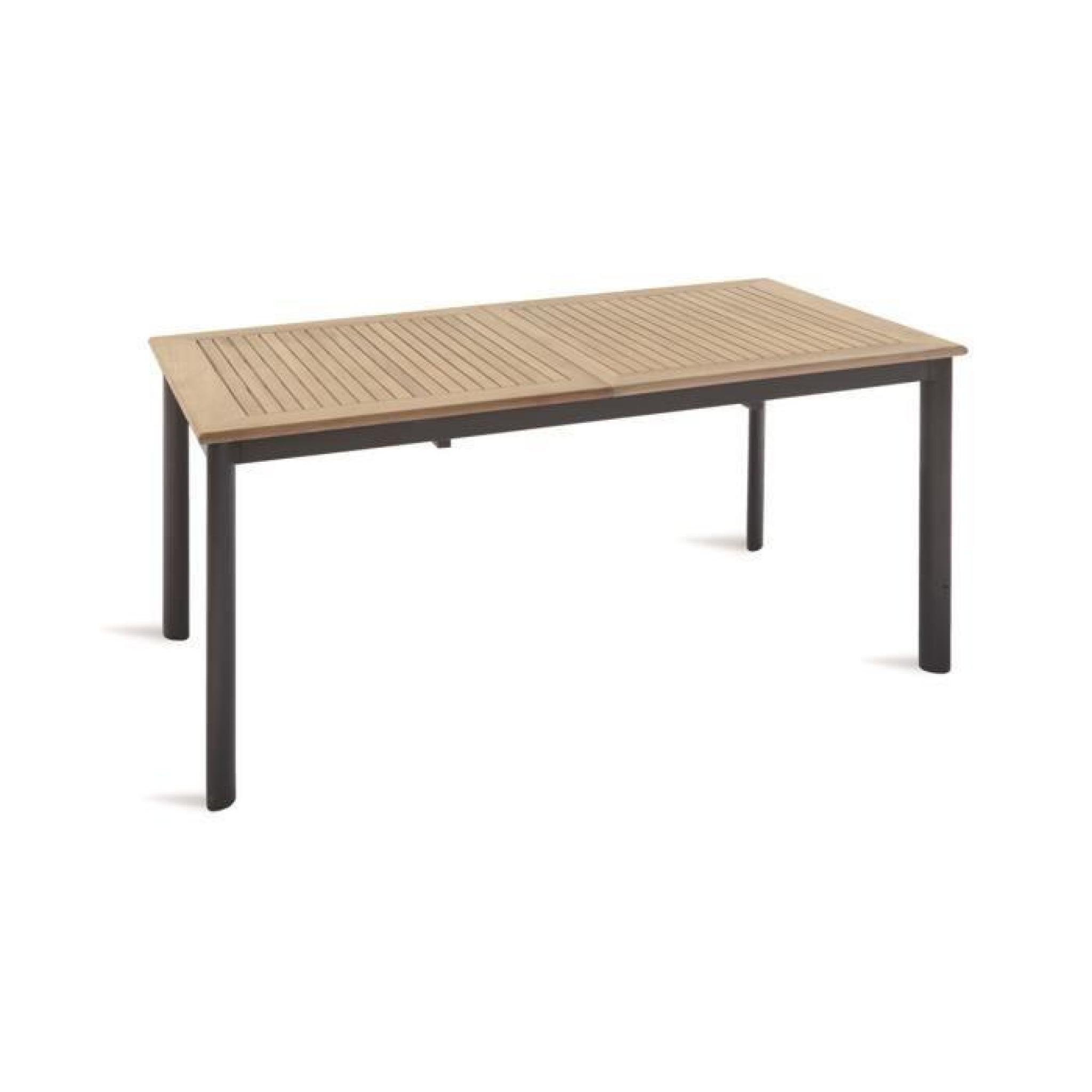 Table extensible de jardin en bois teck - Dim : 150-210 x 90 cm