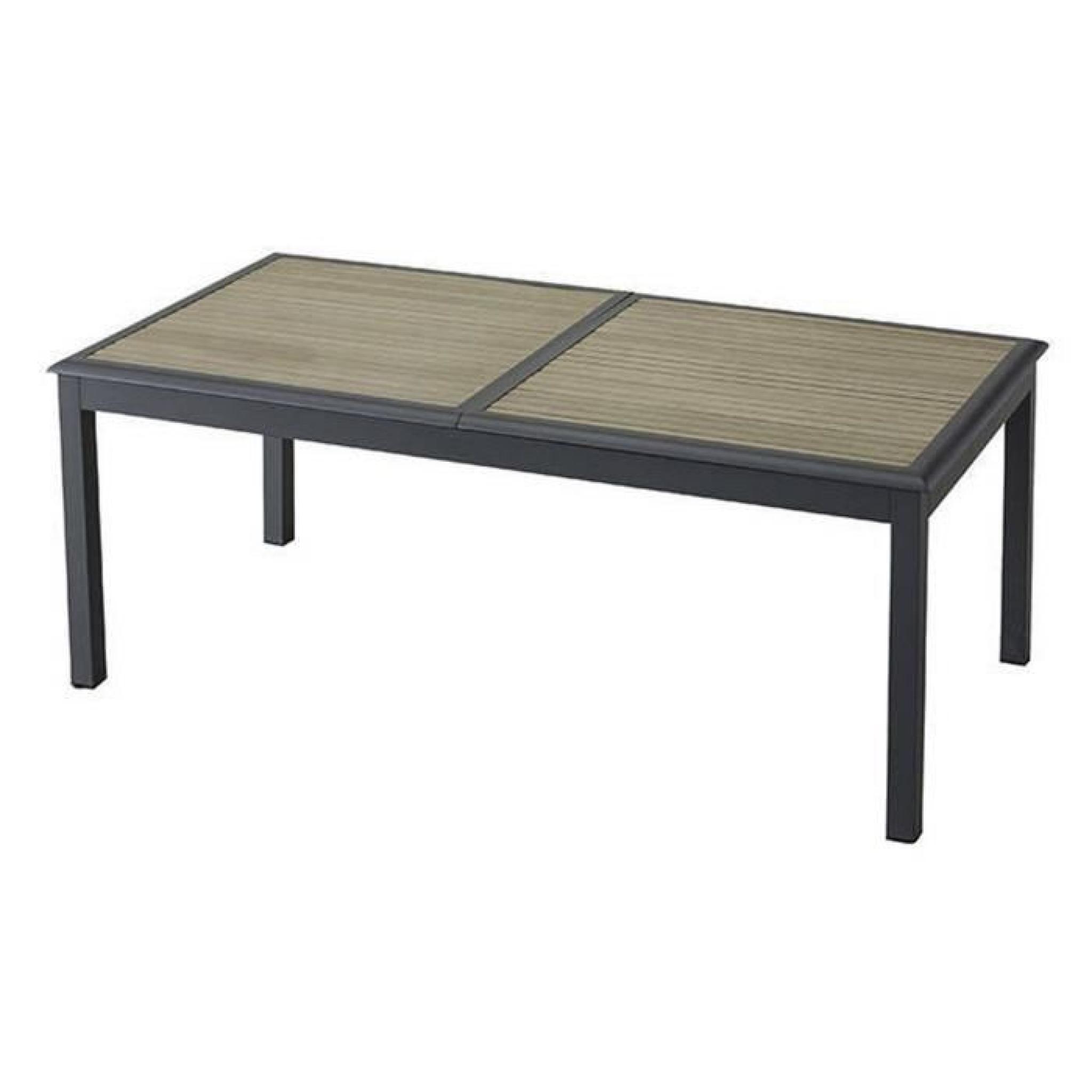 Table extensible en aluminium avec plateau taupe - Dim : L 200/300 x P 100 x H 75 cm 