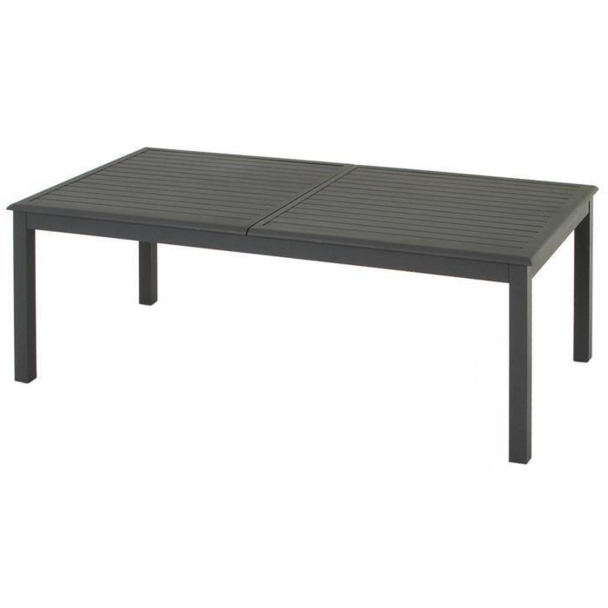 Table extensible en aluminium de couleur ardoise - Dim : L 200/300 x P 100 x H 75 cm   pas cher