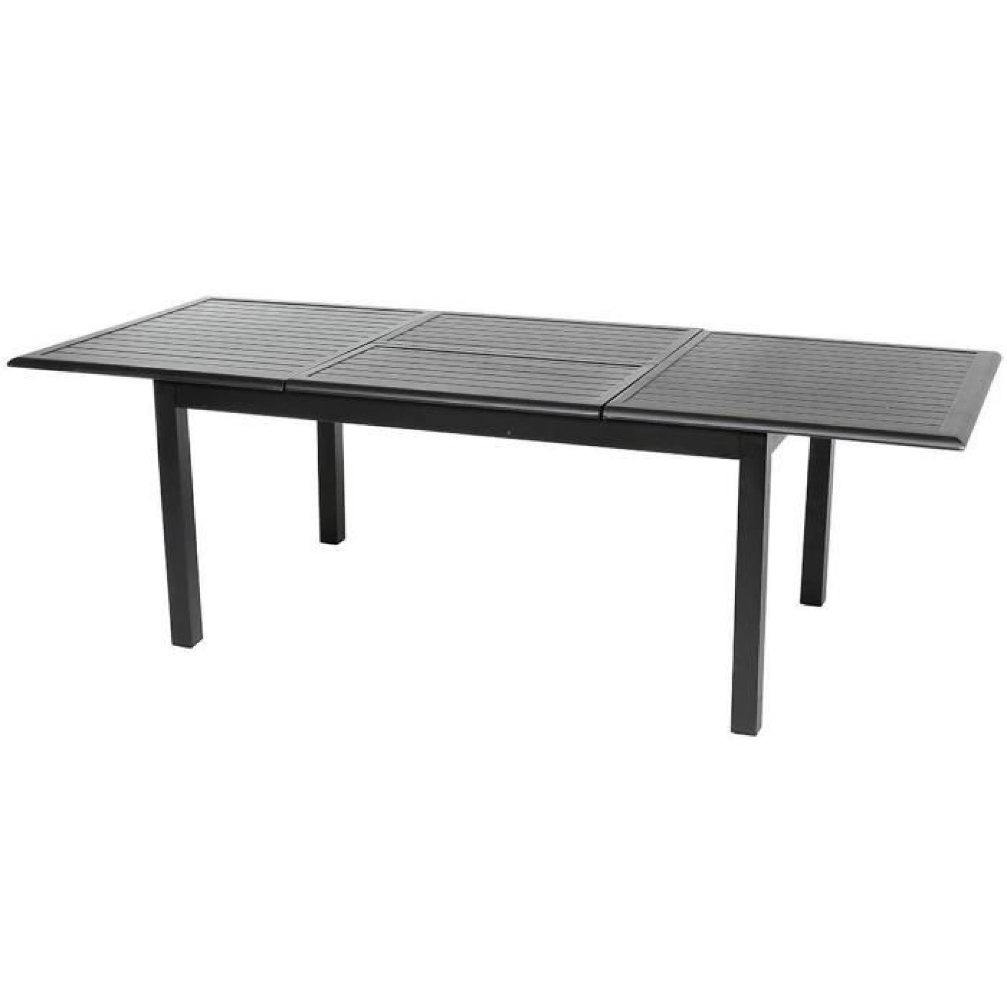 Table extensible en aluminium de couleur noire - Dim : L 160/240 x P 100 x H 75 cm  