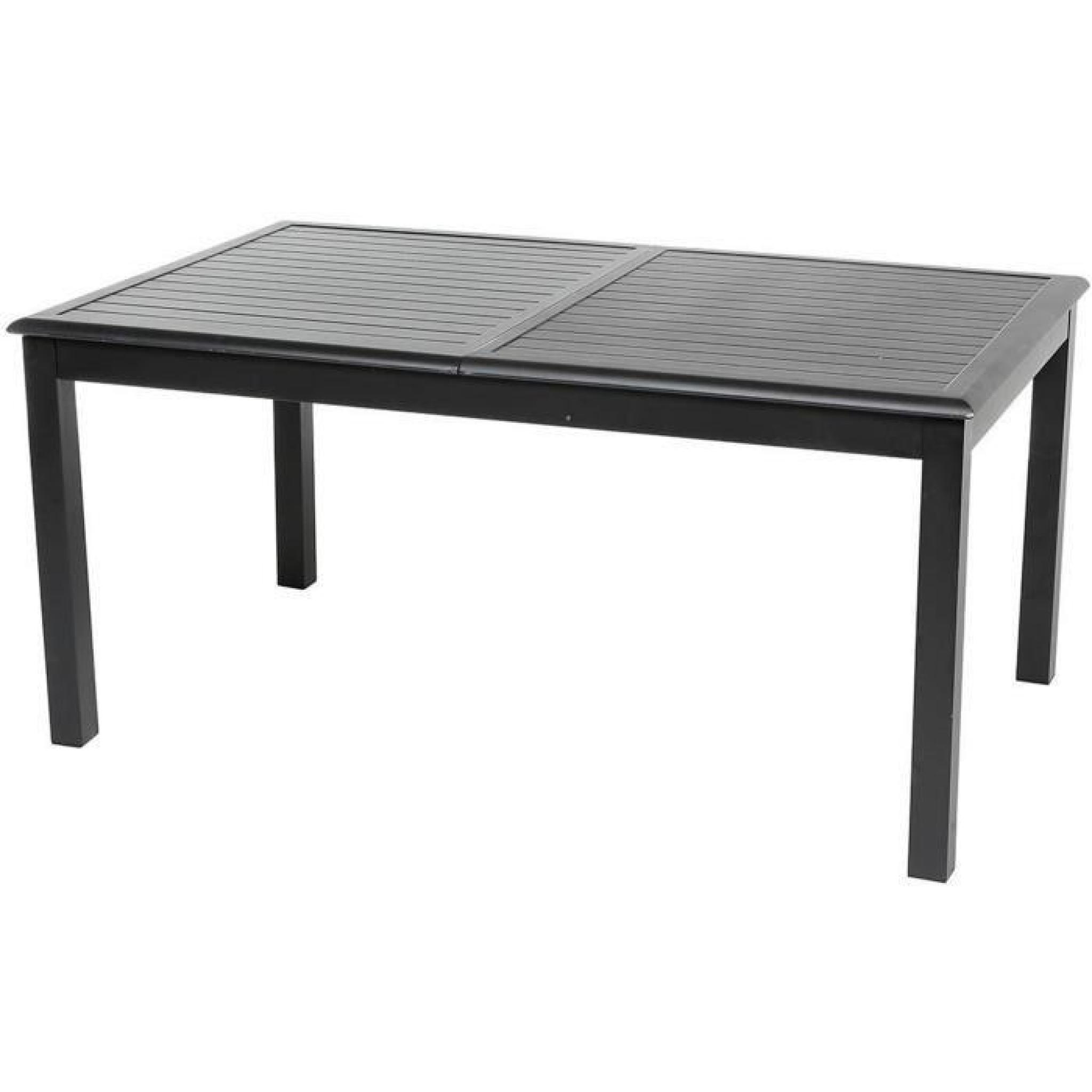 Table extensible en aluminium de couleur noire - Dim : L 160/240 x P 100 x H 75 cm   pas cher