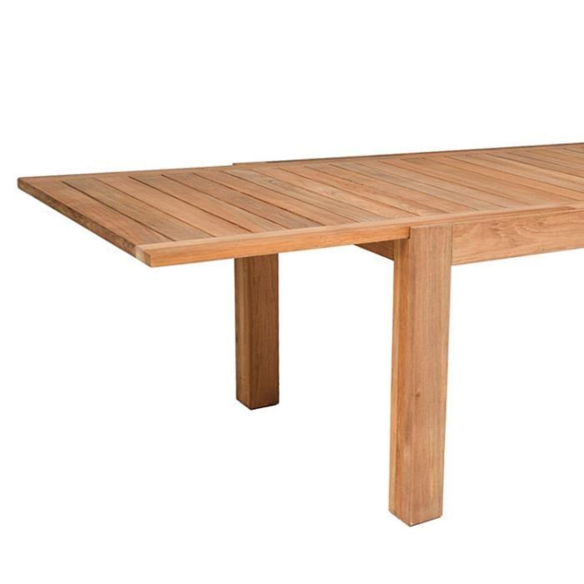 Table extensible en teck massif 230/340x100 cm Preston pas cher