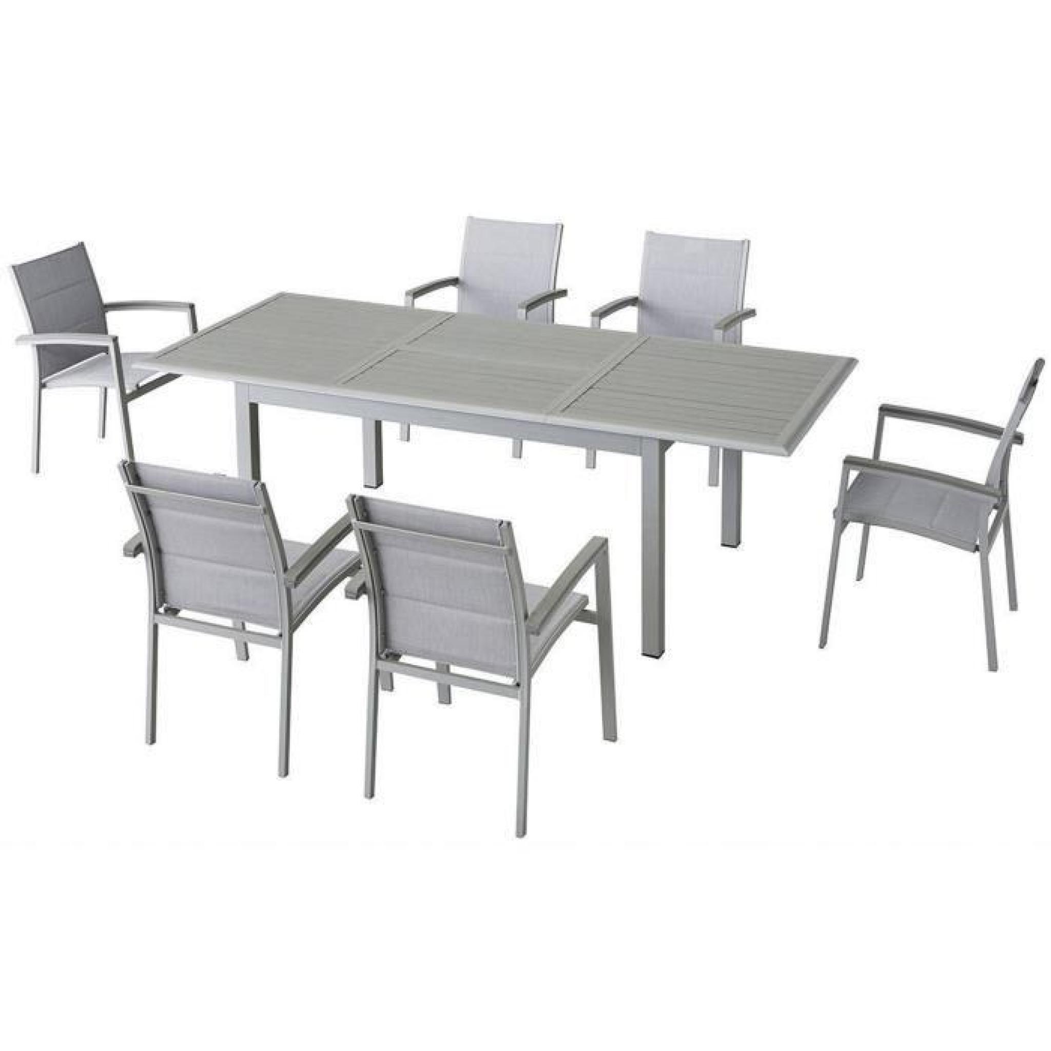 Table extensible rectangulaire en aluminium Silver mat - Dim : L 160/240 x P 100 x H 75cm  pas cher