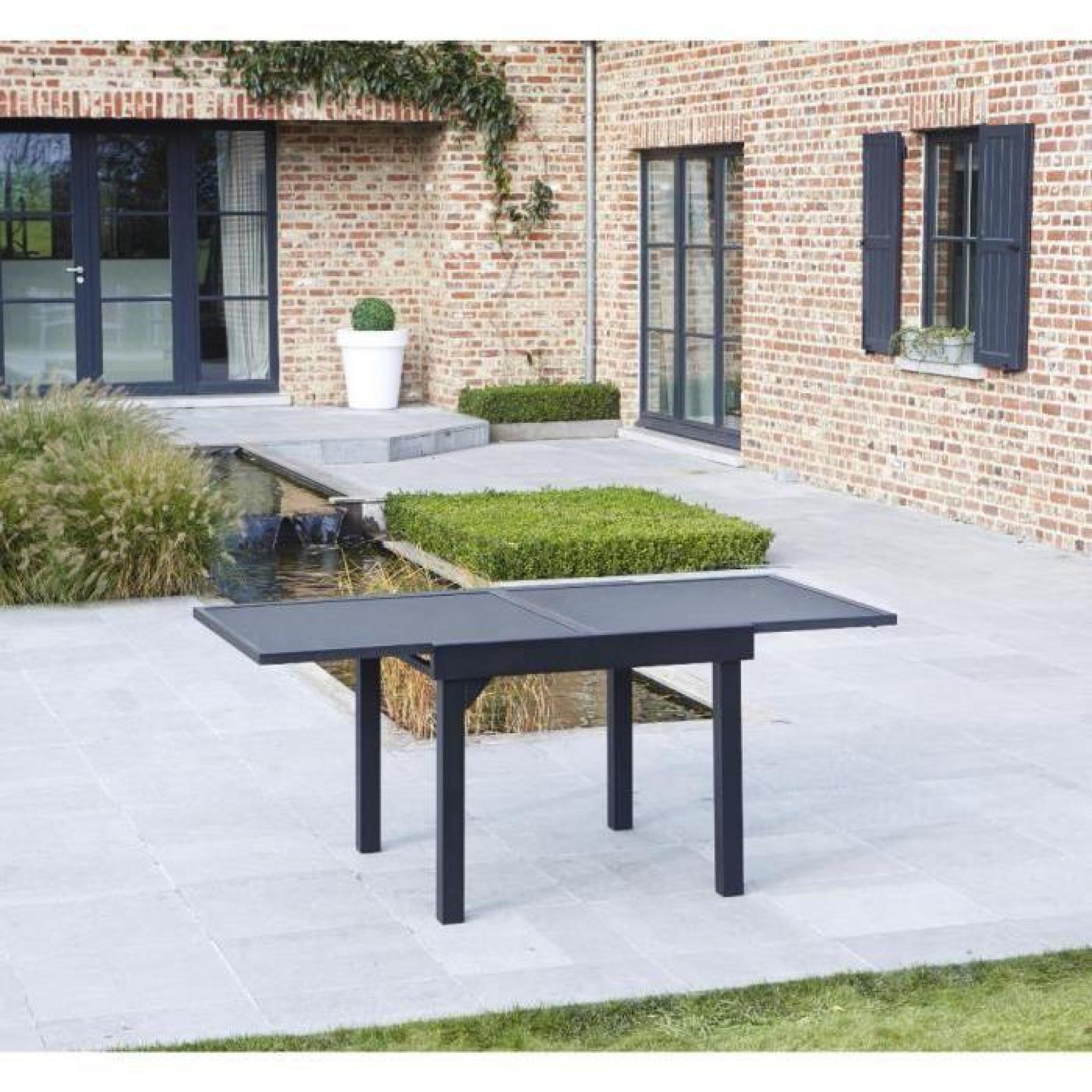 Table jardin Modulo 90-180cm (Noir) pas cher