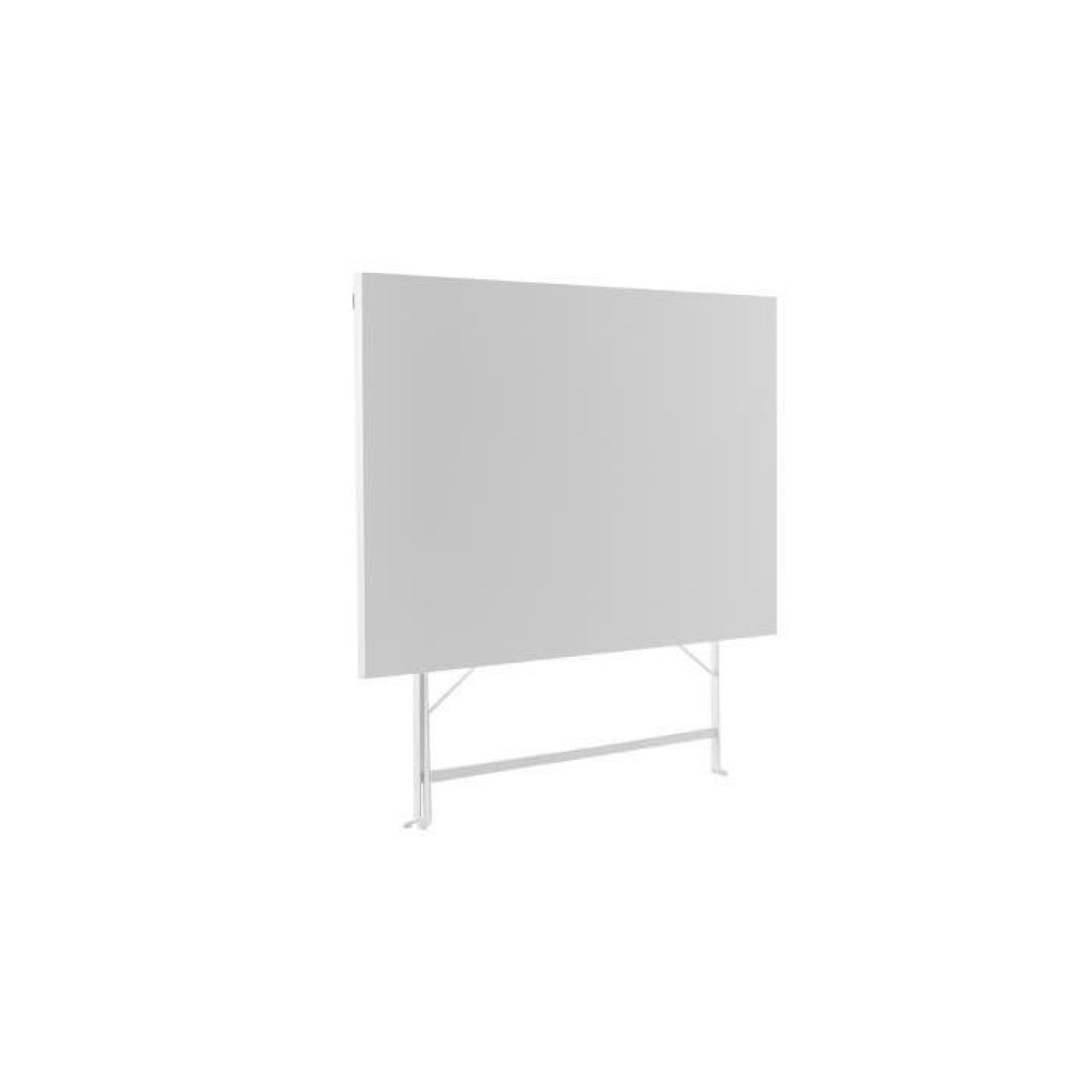 Table Julia rectangle Blanche en acier 4 places, 110 x 70 x 71 cm pas cher