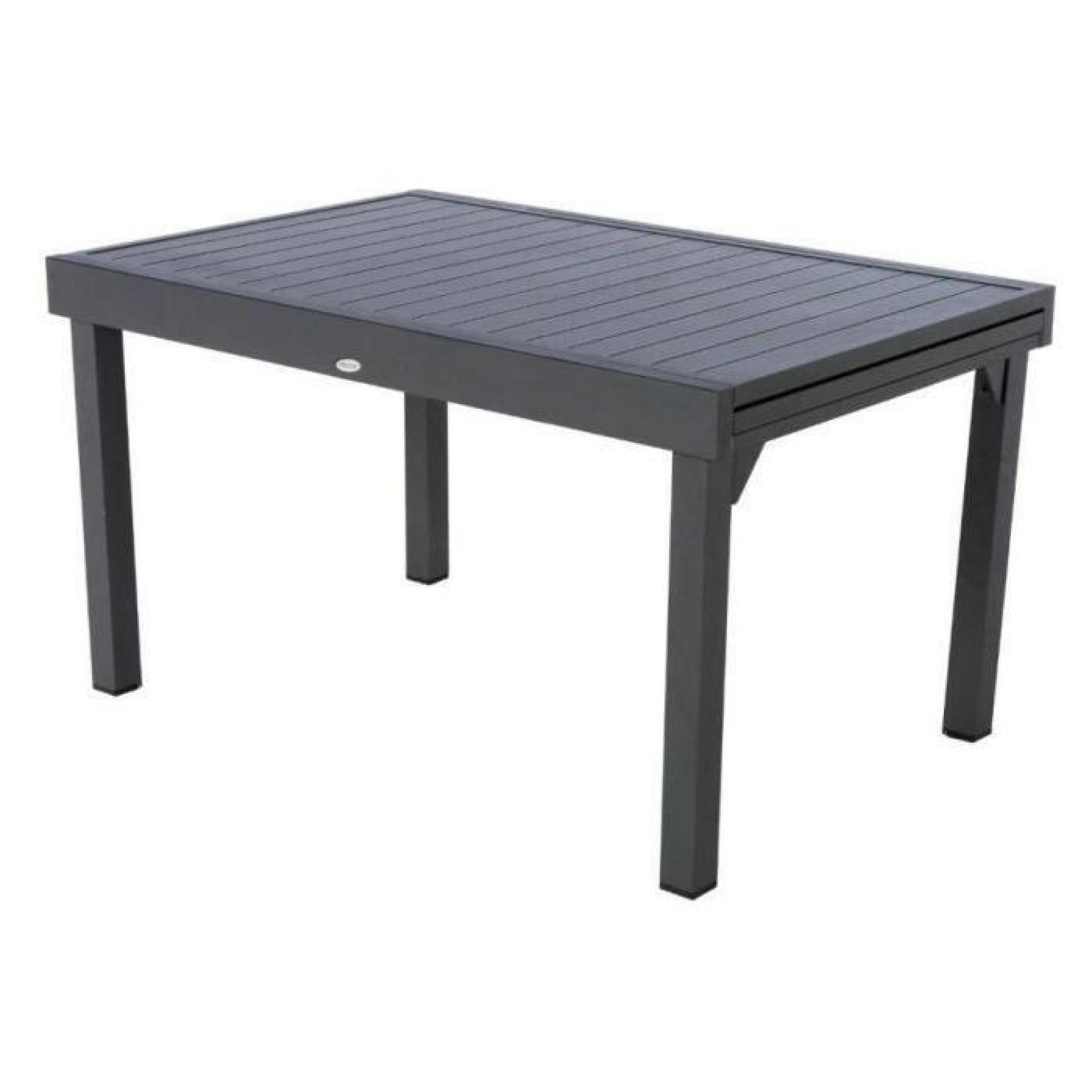 TABLE PIAZZA ALU HESPERIDE EXTENSIBLE 10 P. GRAPHITE pas cher