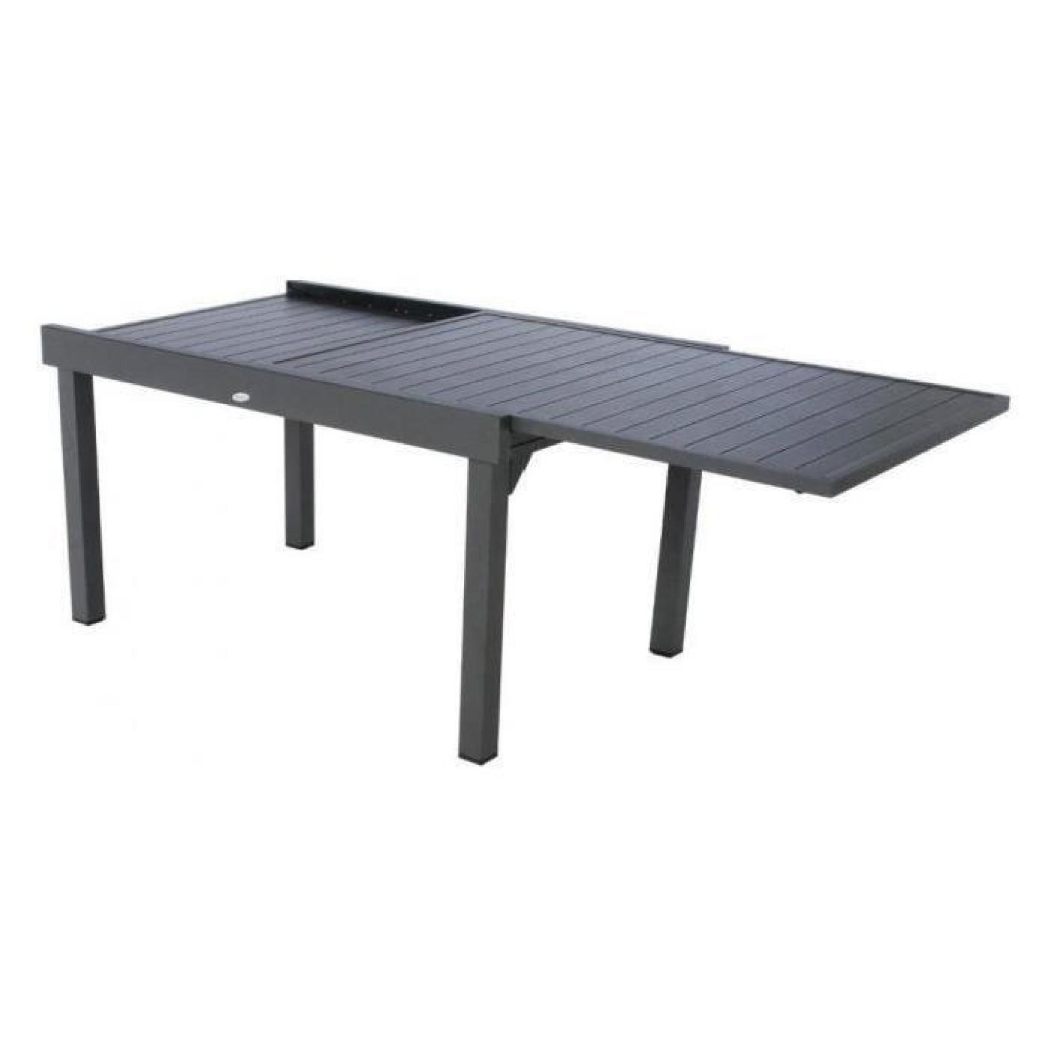 TABLE PIAZZA ALU HESPERIDE EXTENSIBLE 10 P. GRAPHITE pas cher