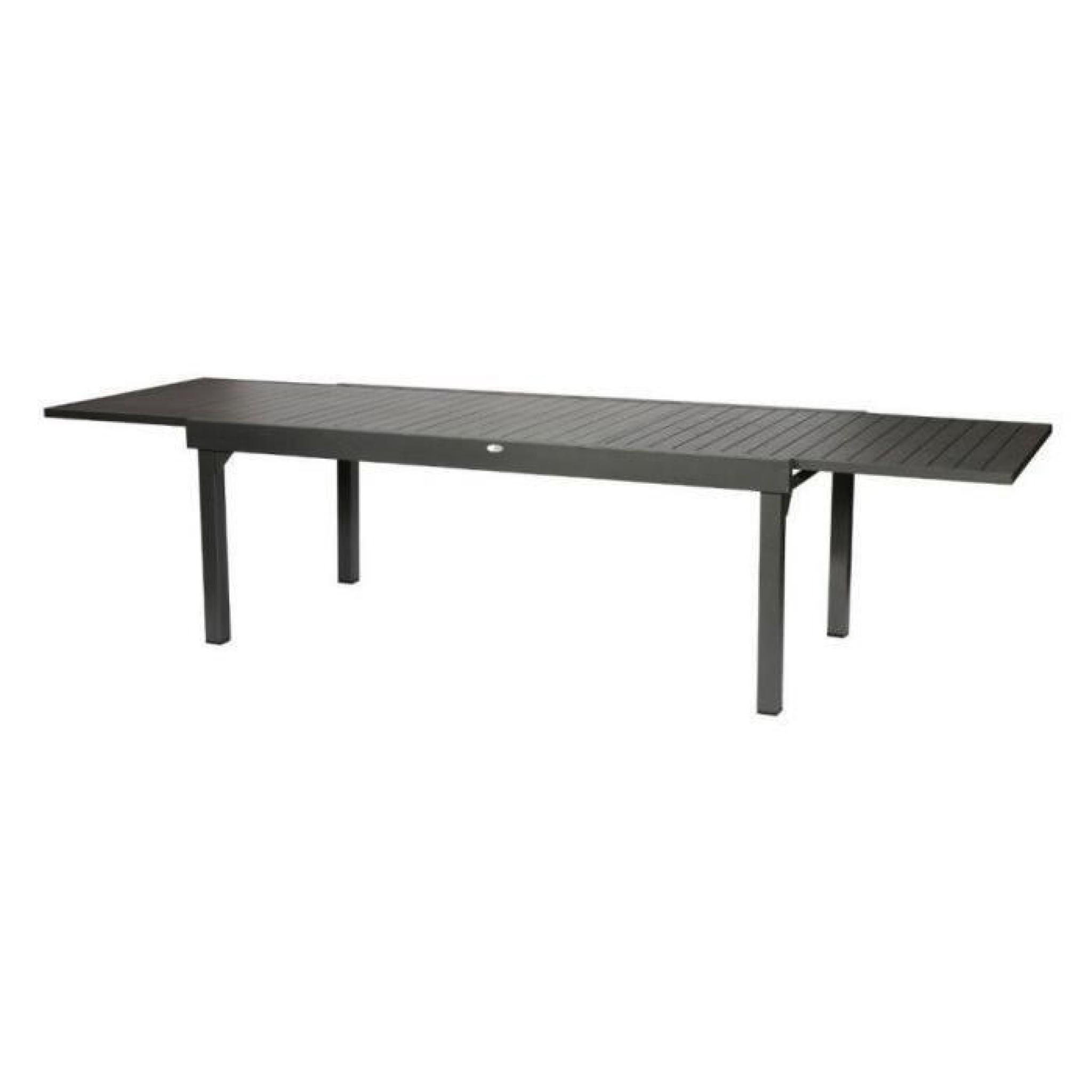 TABLE PIAZZA ALU HESPERIDE EXTENSIBLE 12 P. GRAPHITE pas cher
