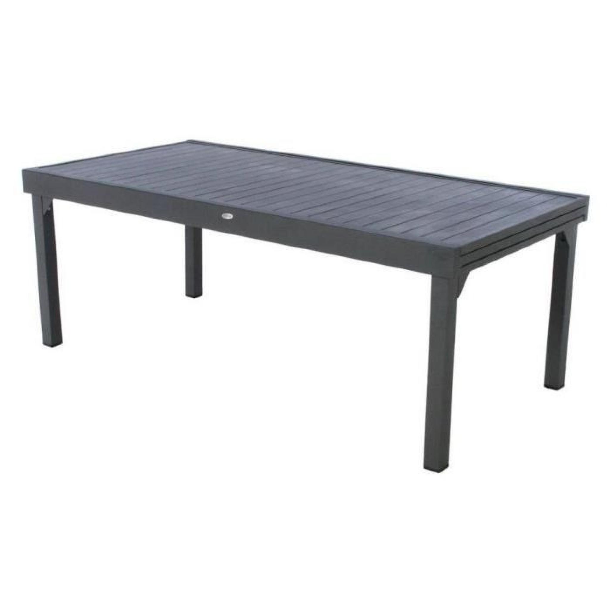 TABLE PIAZZA ALU HESPERIDE EXTENSIBLE 12 P. GRAPHITE pas cher