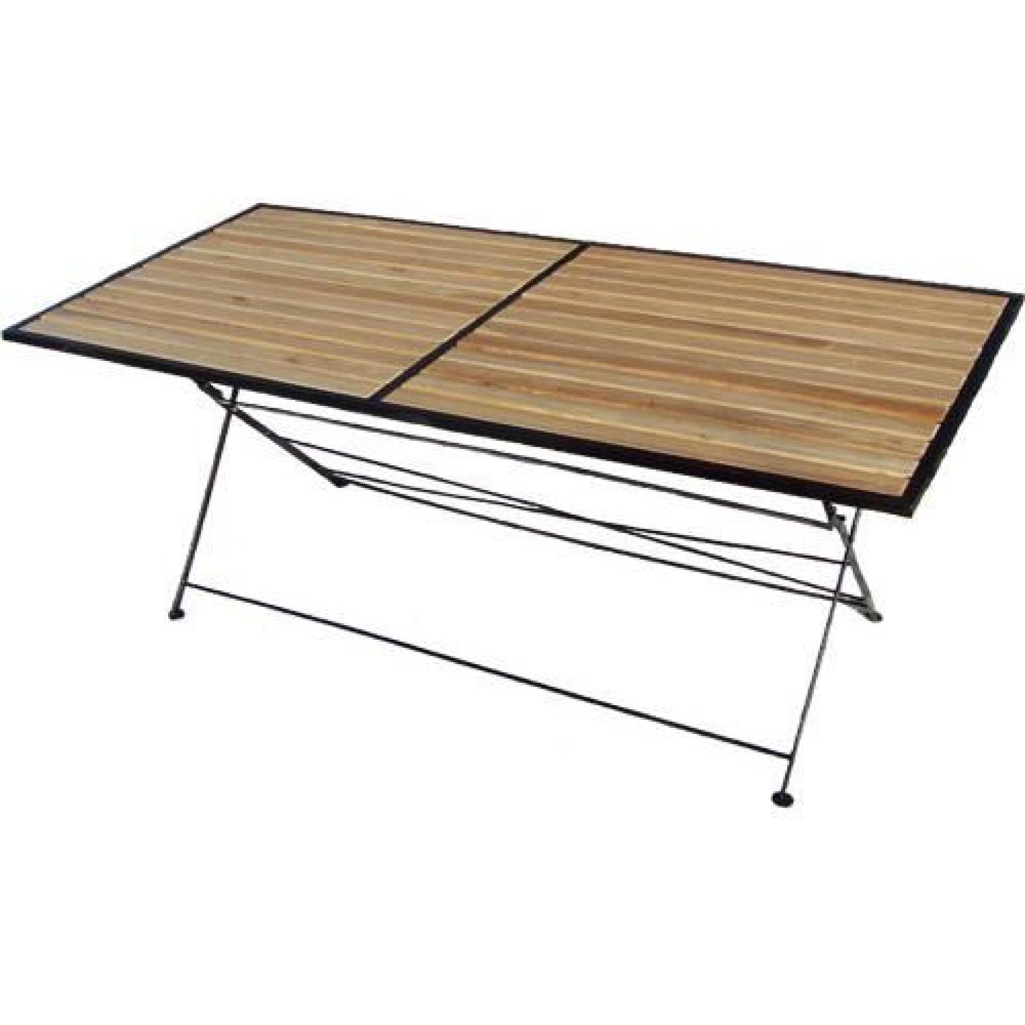Table pliante bois et métal