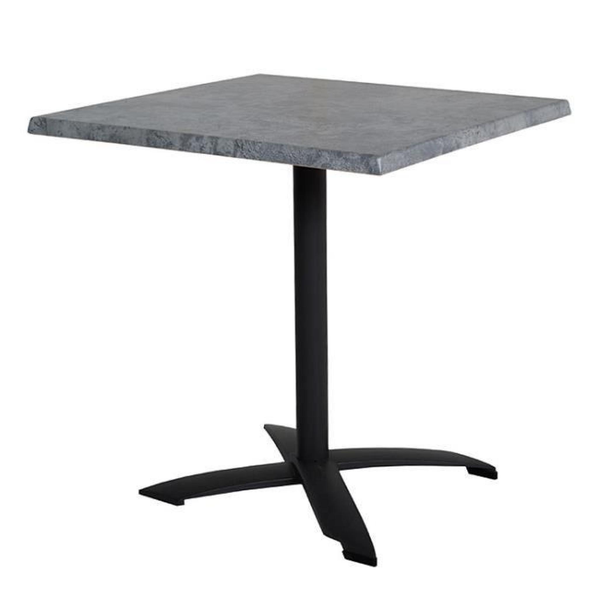 Table pliante carrée en alu aspect béton 70 x 70 cm Oglio Gris Béton