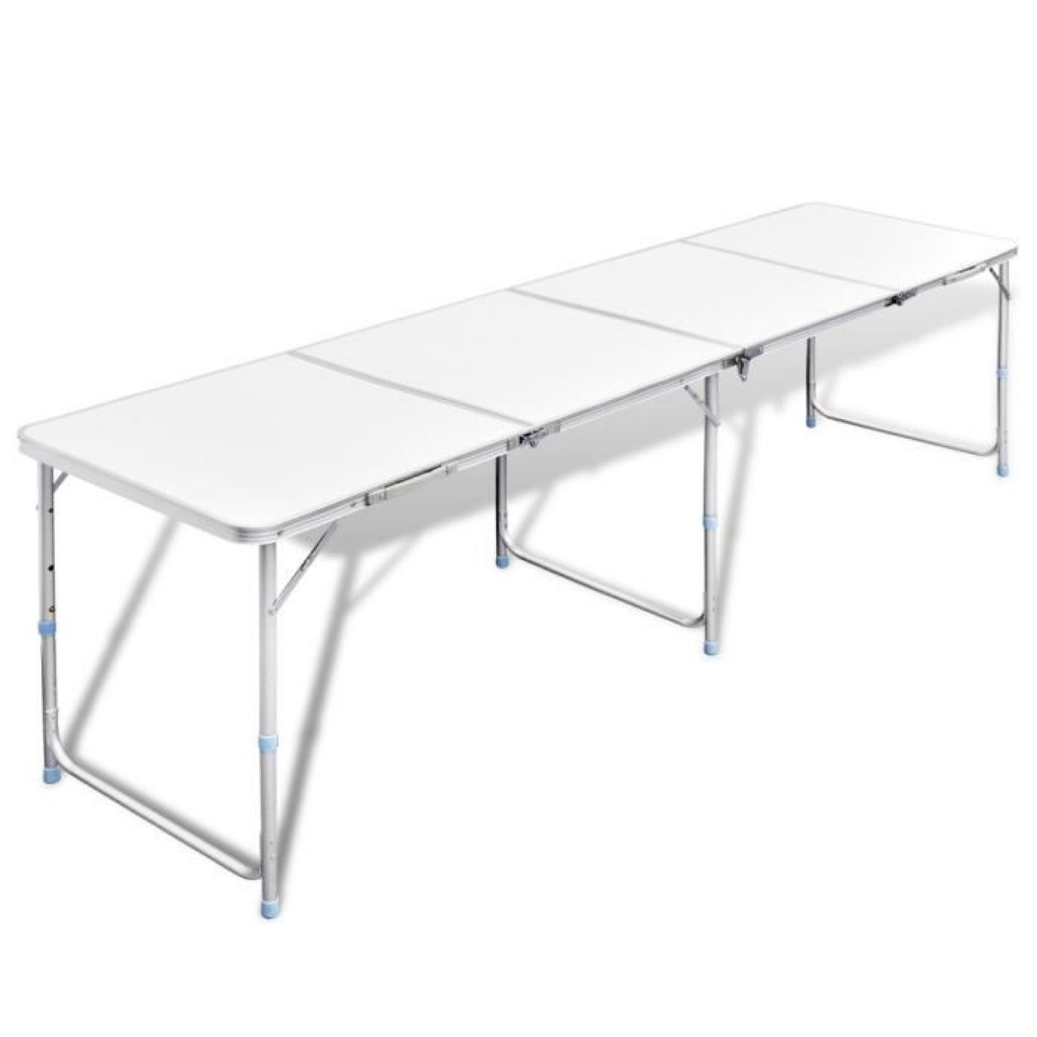 Table pliante de camping en aluminium avec hauteur ajustable MAJA+