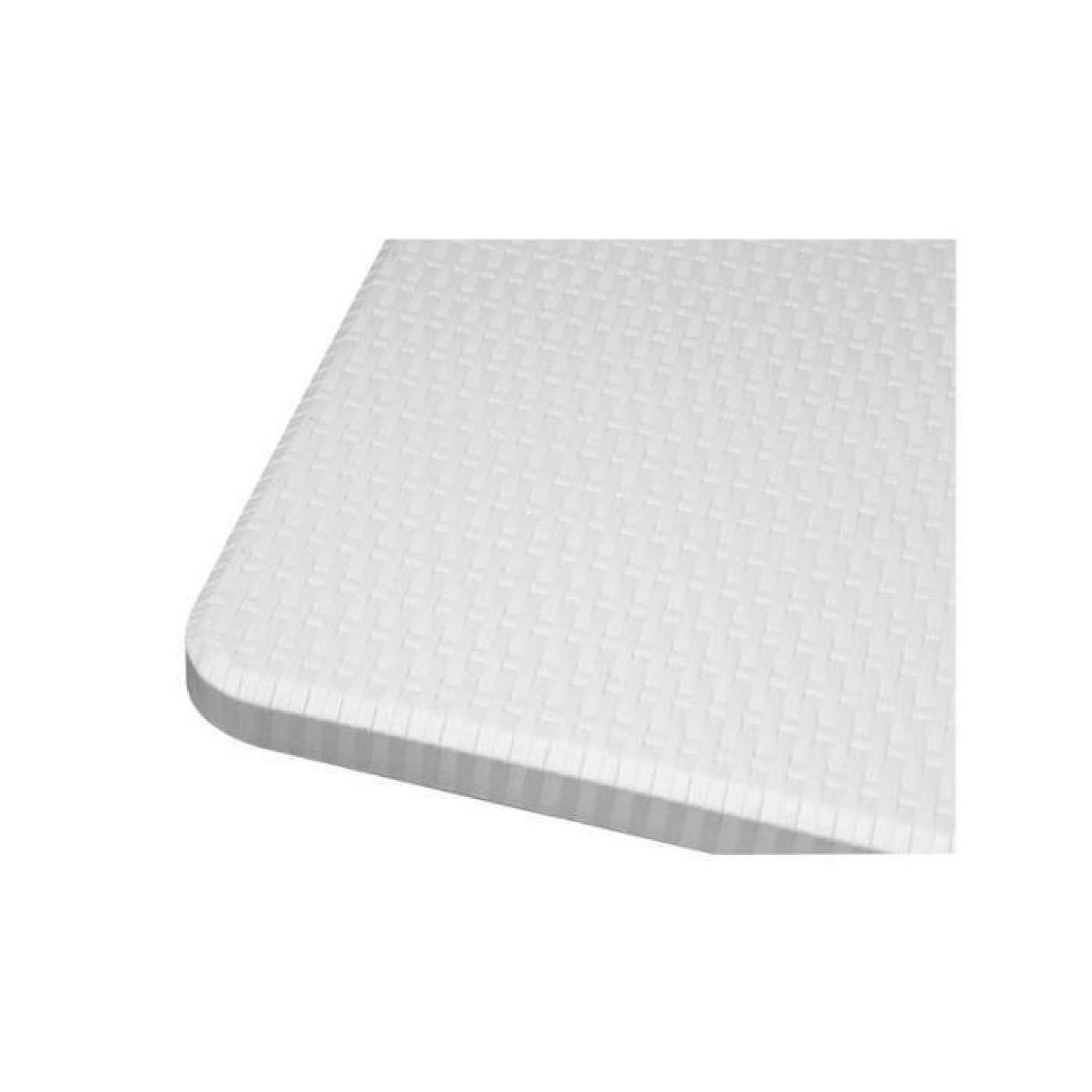 Table pliante - imitation rotin blanc - 180 cm pas cher