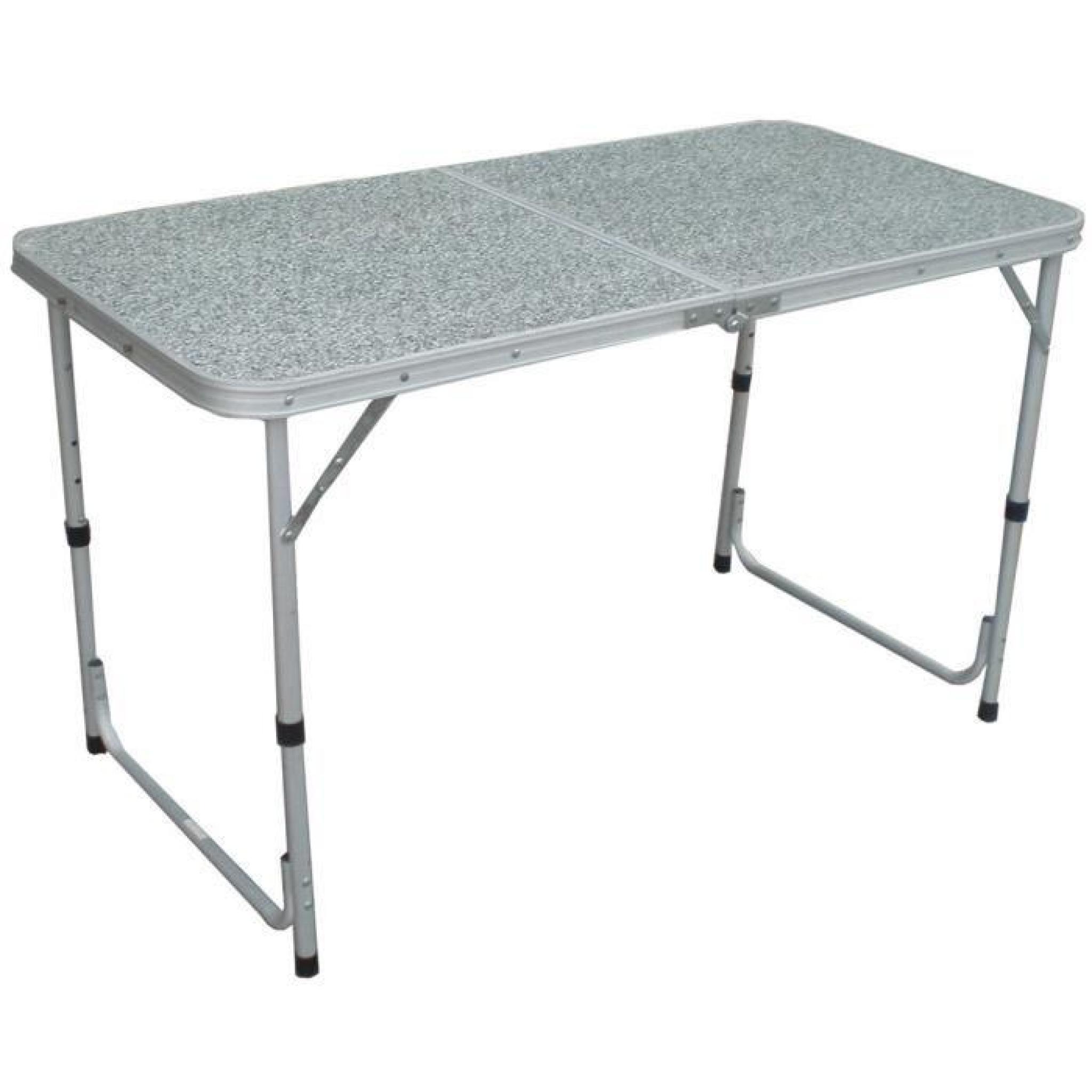 Table pliante rectangulaire en aluminium avec plateau en formica - Dim : H 74 x L 120 x P 90 cm