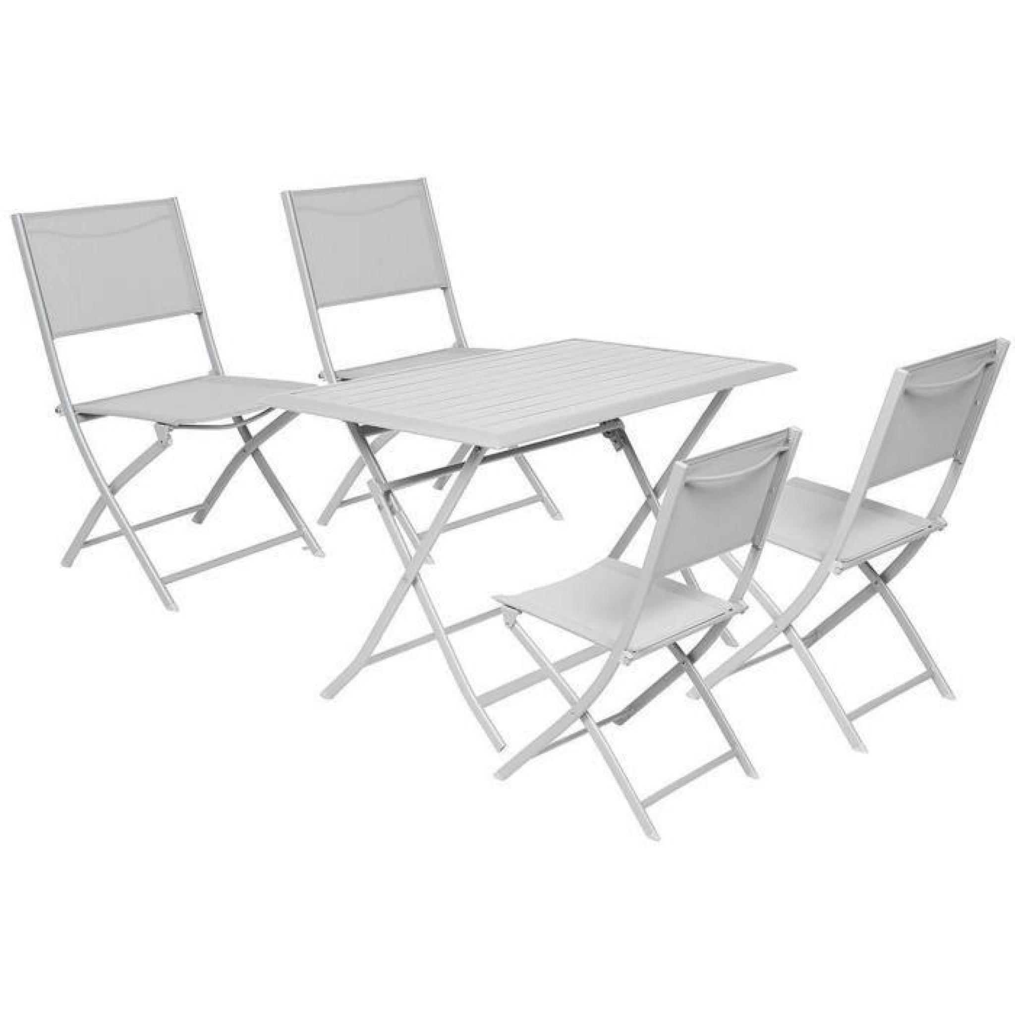 Table pliante rectangulaire en Aluminium coloris silver mat - Dim : L 150 x P 80 x H 71 cm  pas cher