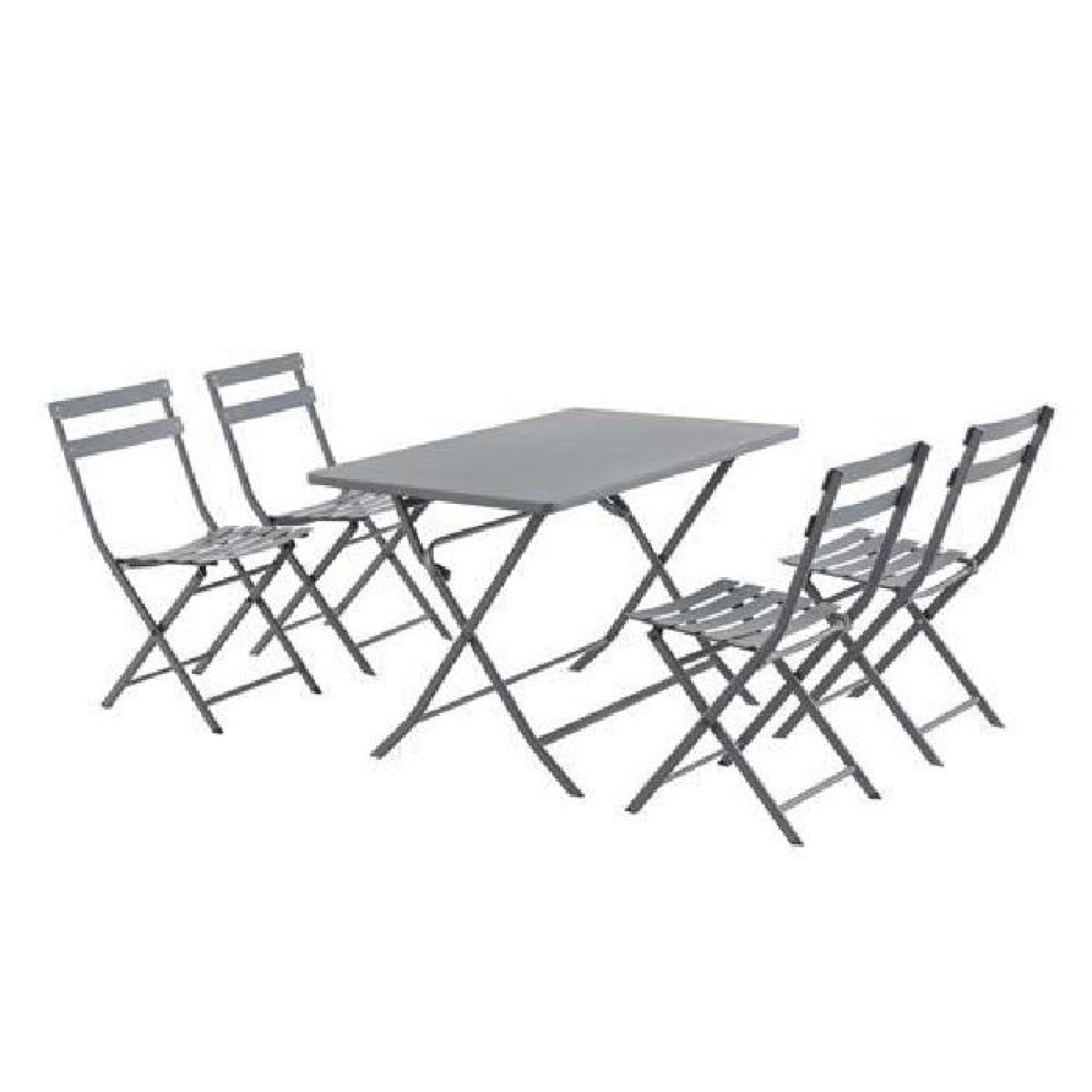 Table pliante rectangulaire Greensboro - 4 Places - Gris pas cher
