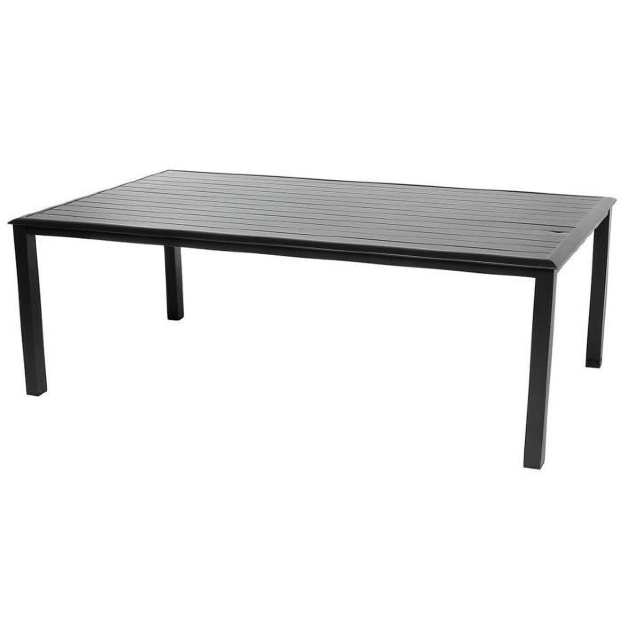 Table rectangulaire en Aluminium coloris noir - Dim : L 218 x P 118 x H 74 cm 