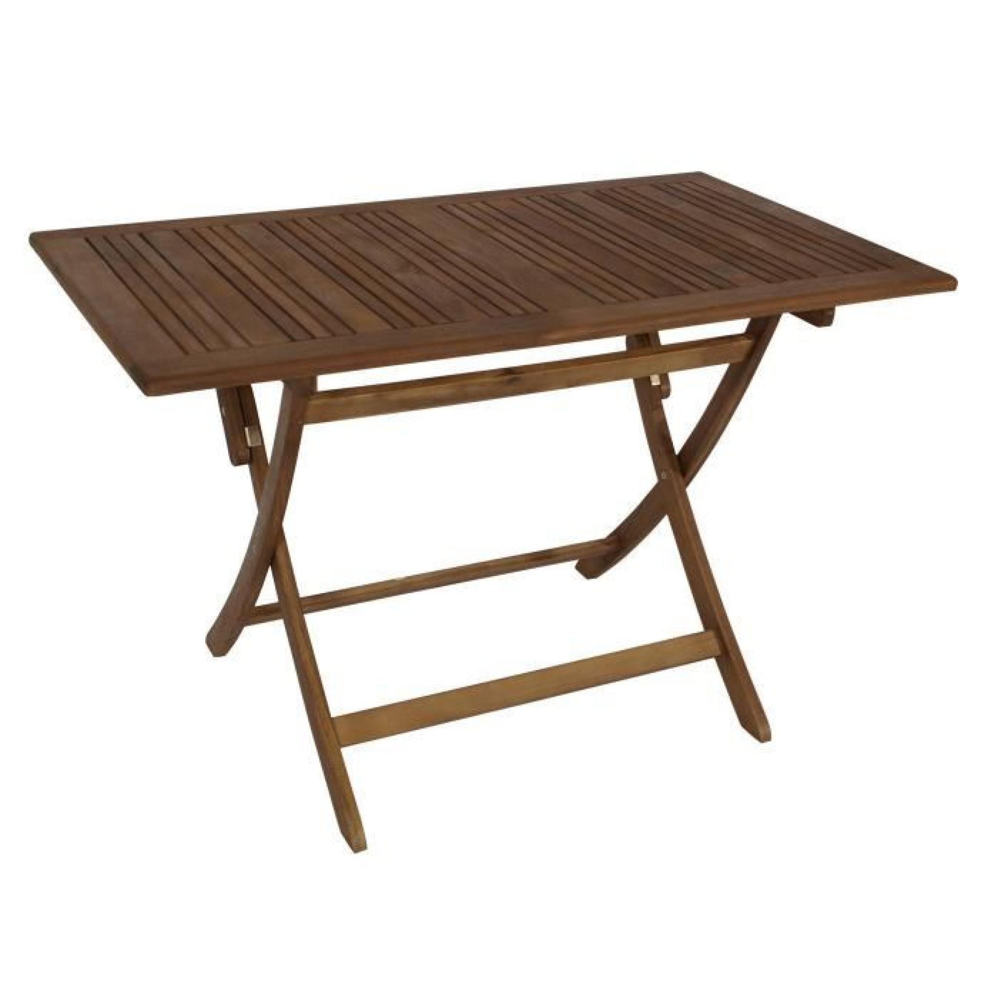 Table rectangulaire pliante salon de jardin 120x70cm bois épicéa huilé MARACANA
