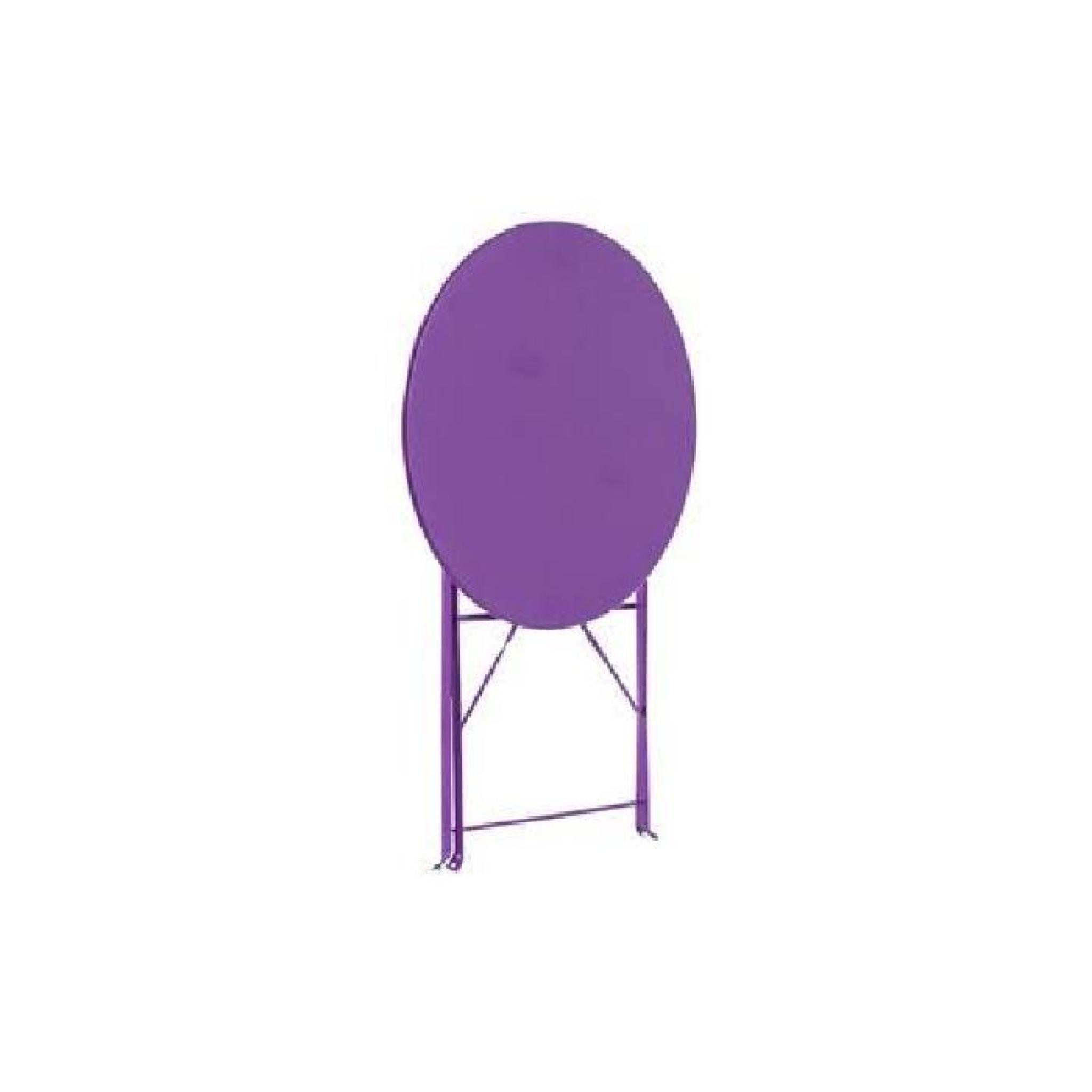 Table ronde pliante Camargue - 2 Places - Violet pas cher
