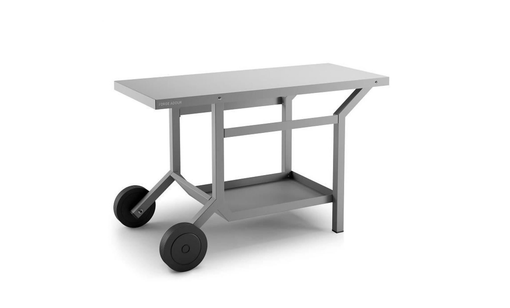 table roulante en acier pour plancha forge adour   gris anthracite mat anthracite