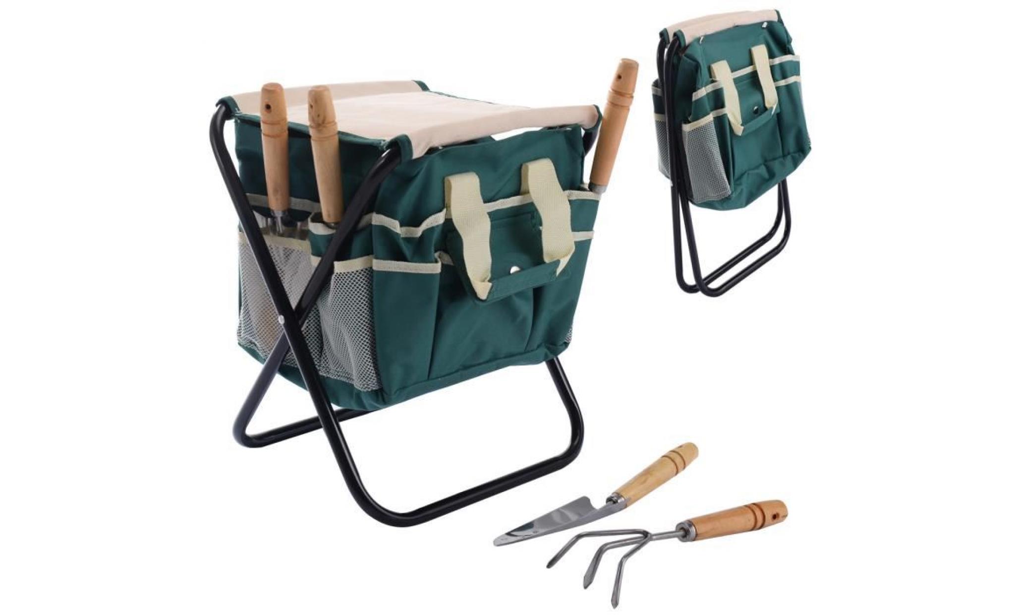tabouret de jardin pliable outils de jardin avec sac de toile jardinage portable