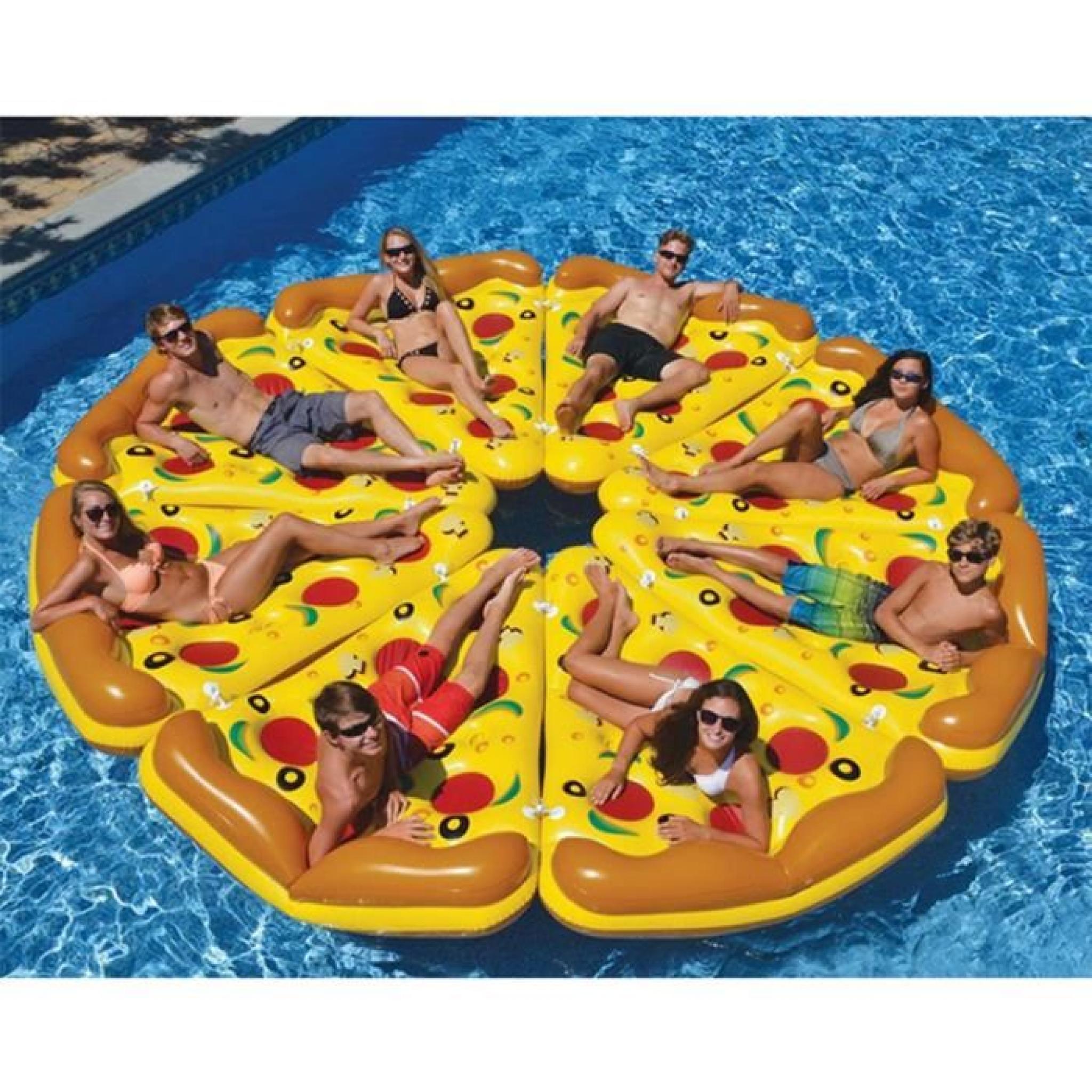 taille:180*150CM en forme de Pizza Piscine lit gonflable  flotteur piscine plage
