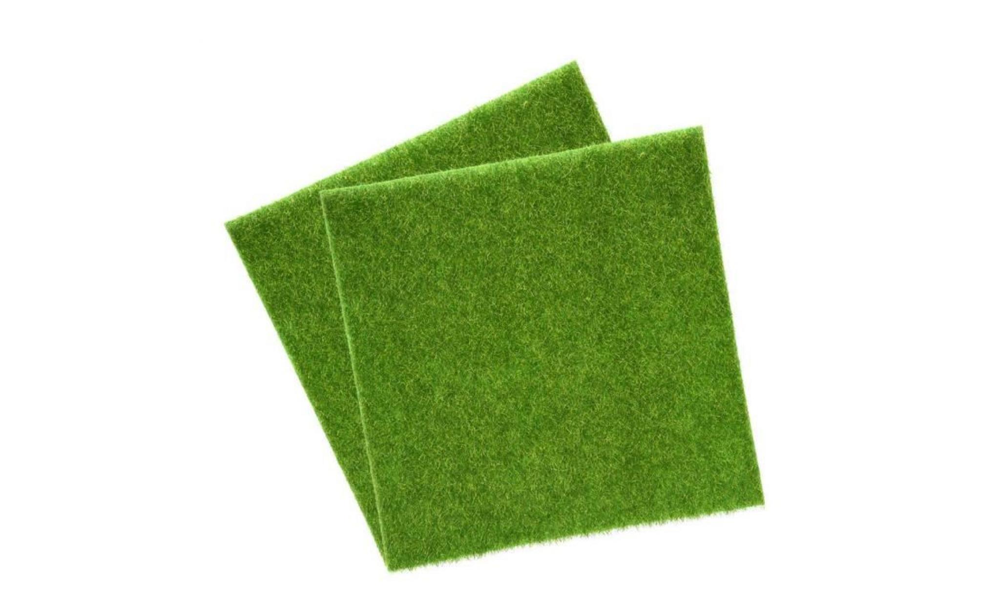 tapis de gazon artificiel herbe en pour interieur et exterieur gazon synthetique vert decoration de maison 30cmx30cm 2pcs