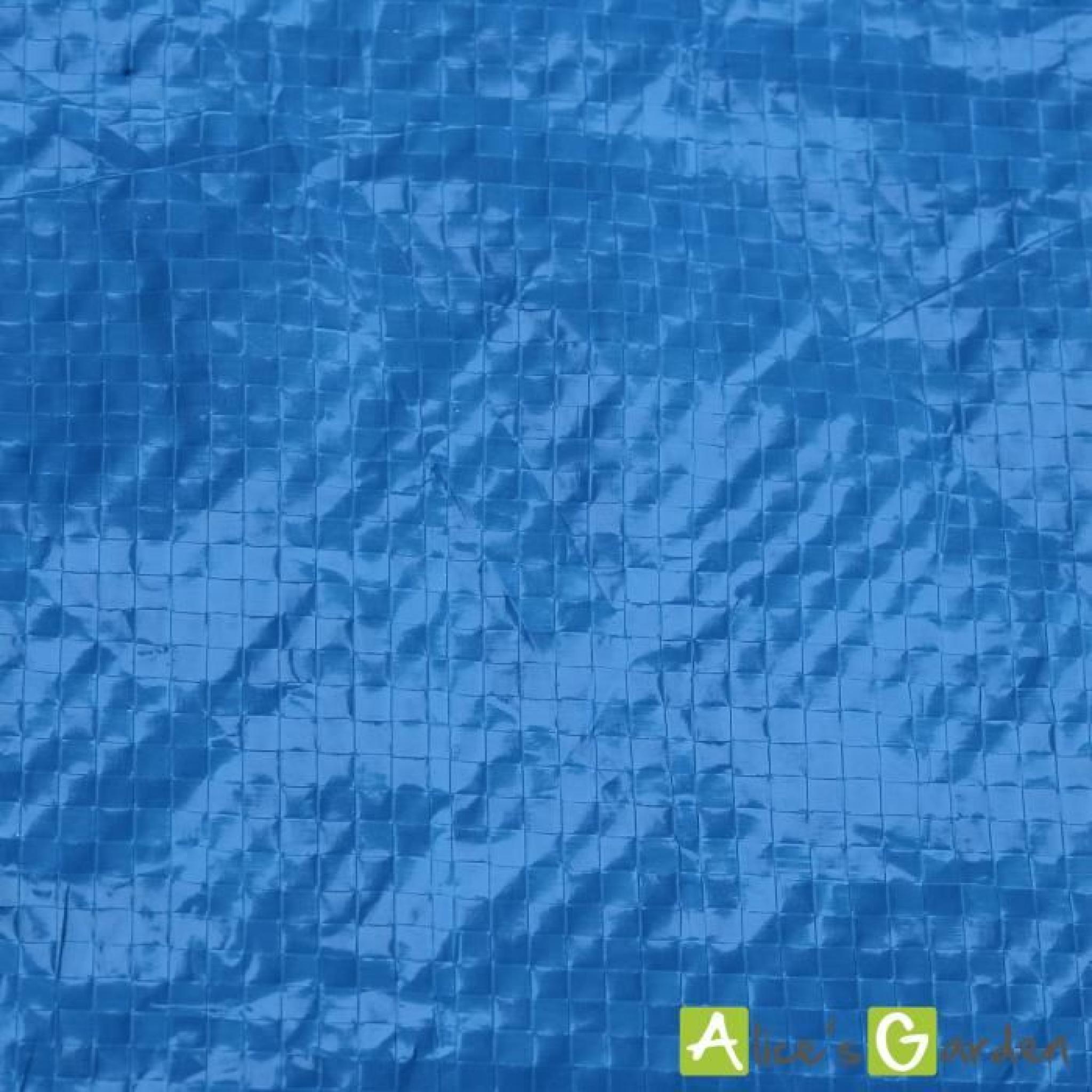 Tapis de sol bleu 390 x 390 cm pour piscine ronde hors sol Ø 360cm, bâche, couverture, protection sol pas cher