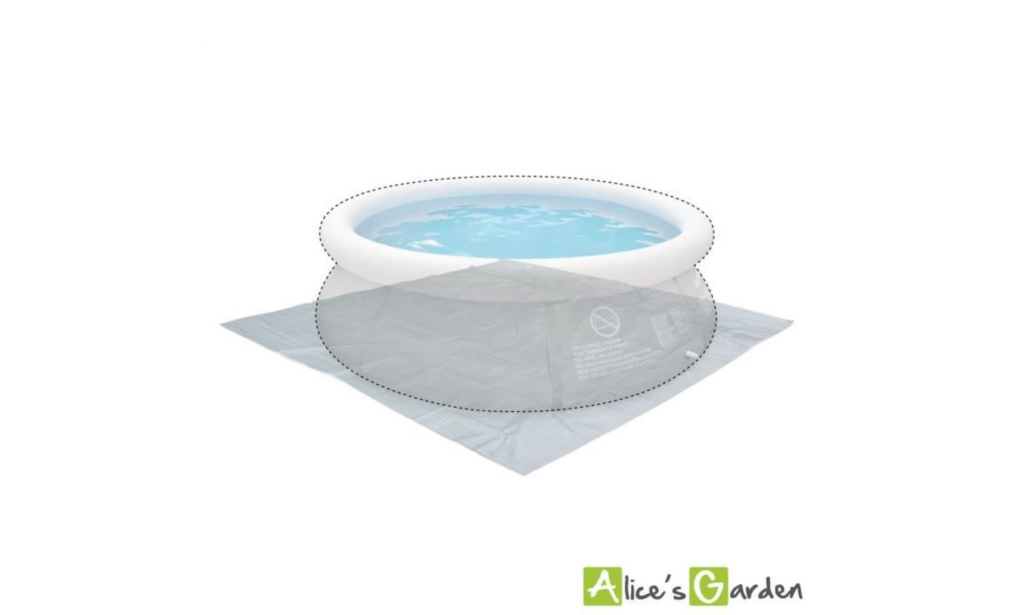 tapis de sol gris 330 x 330 cm pour piscine ronde hors sol Ø 300cm, bâche, couverture, protection sol