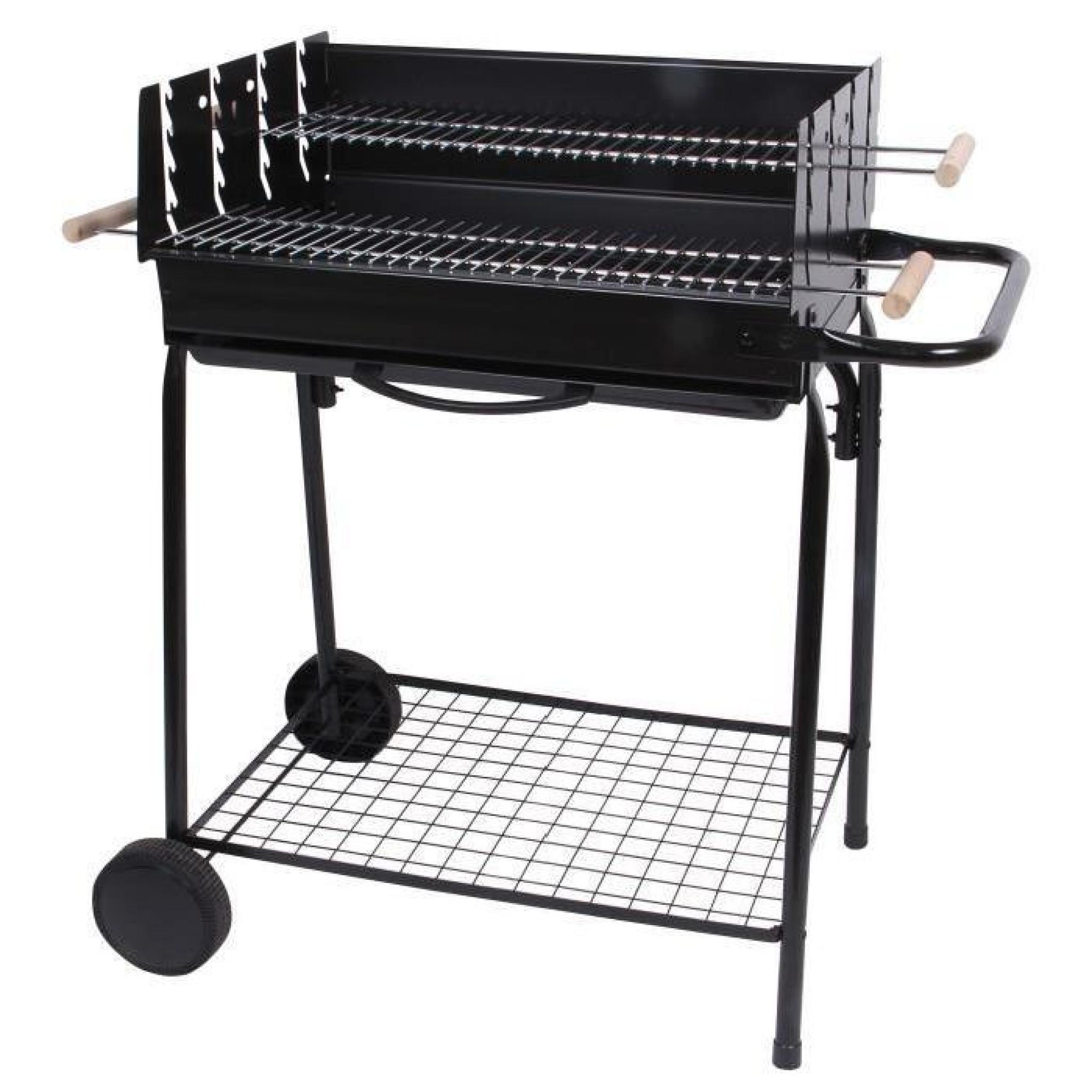 TEIDE Barbecue à charbon - Acier chromé - 88,5x56x94 cm