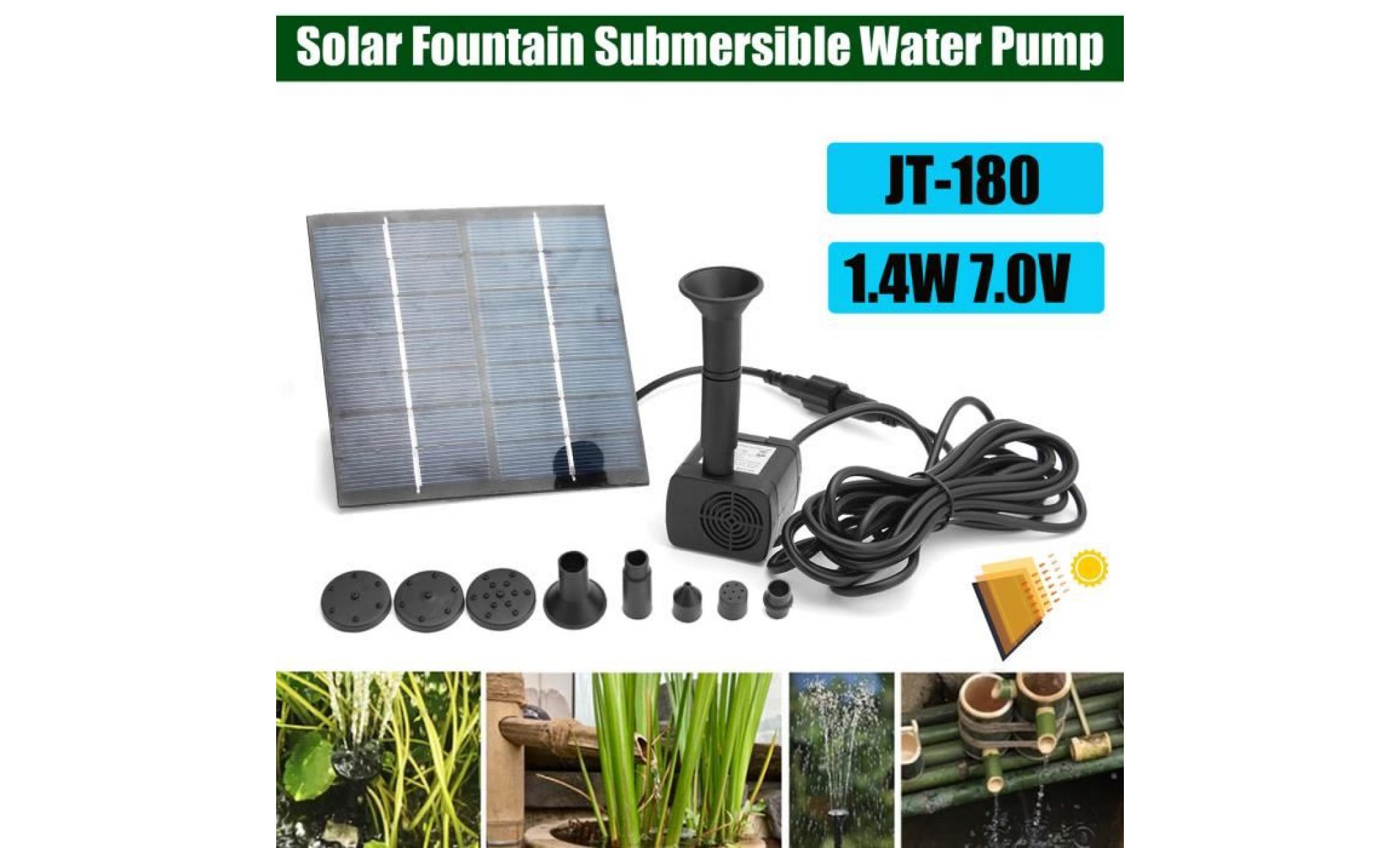 tempsa 1.4w 7v Énergie solaire pompe à eau submersible pr fontaine jardin bassin Étang