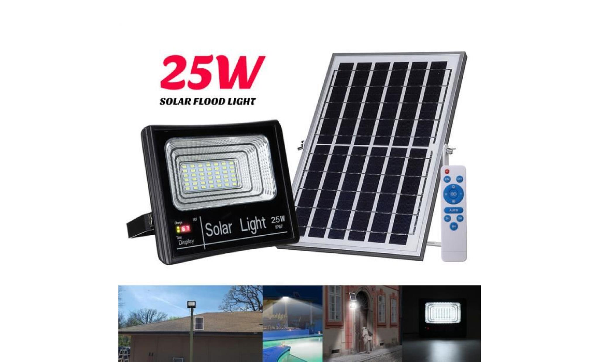 tempsa 25w applique exterieure projecteur panneau solaire 6v/10w contrôle lumière télécommande