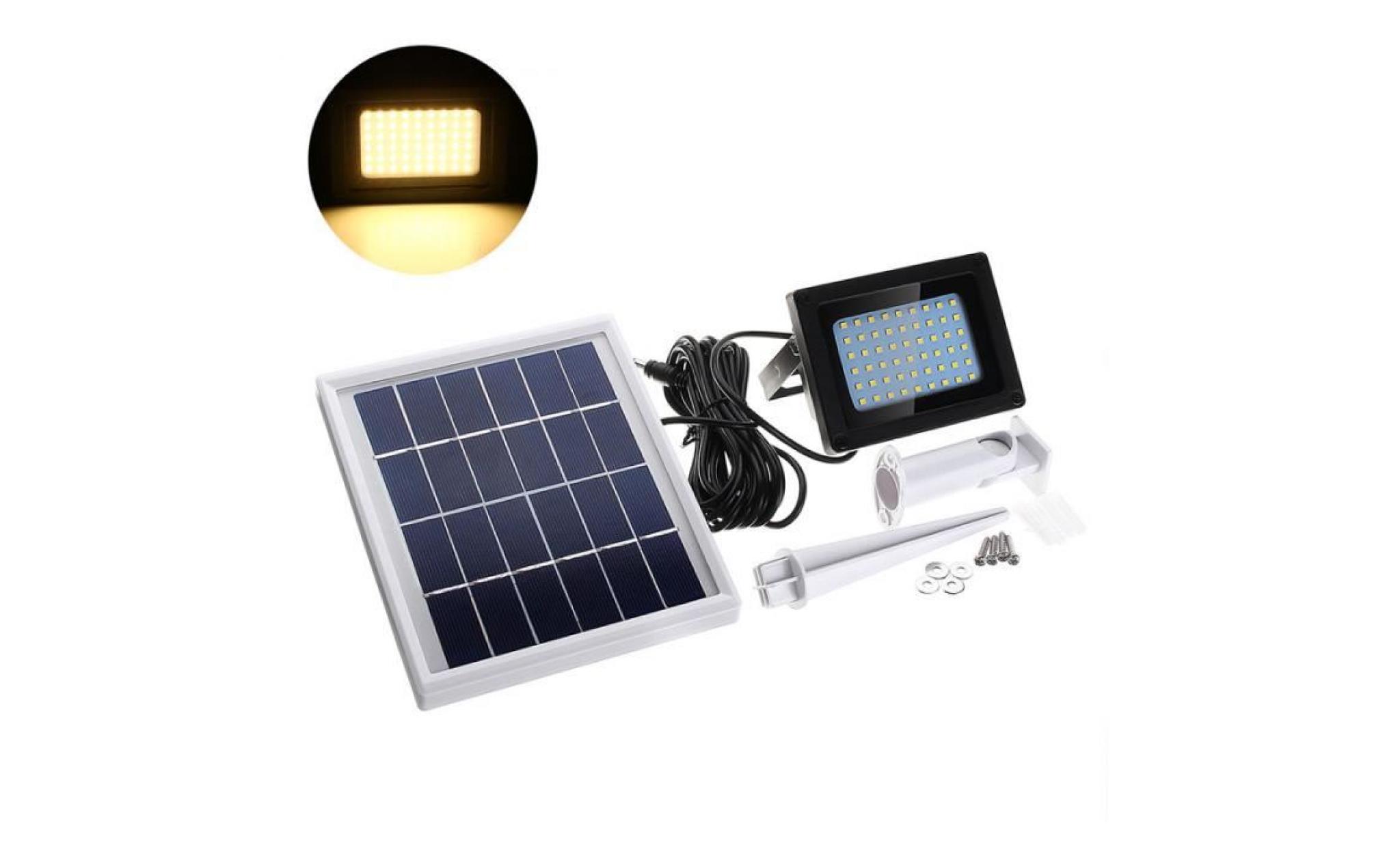 tempsa 54 led lampe solaire Éclairage extérieur jardin detecteur lumière + panneau solaire ip65 blanc chaud
